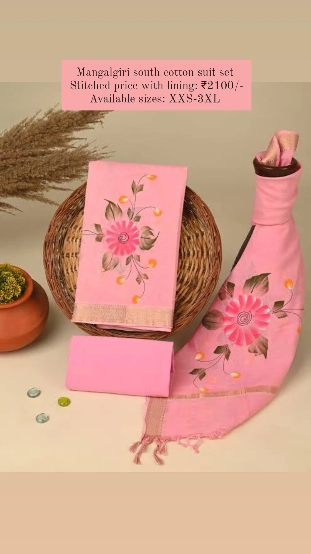 Mangalgiri south cotton suit set