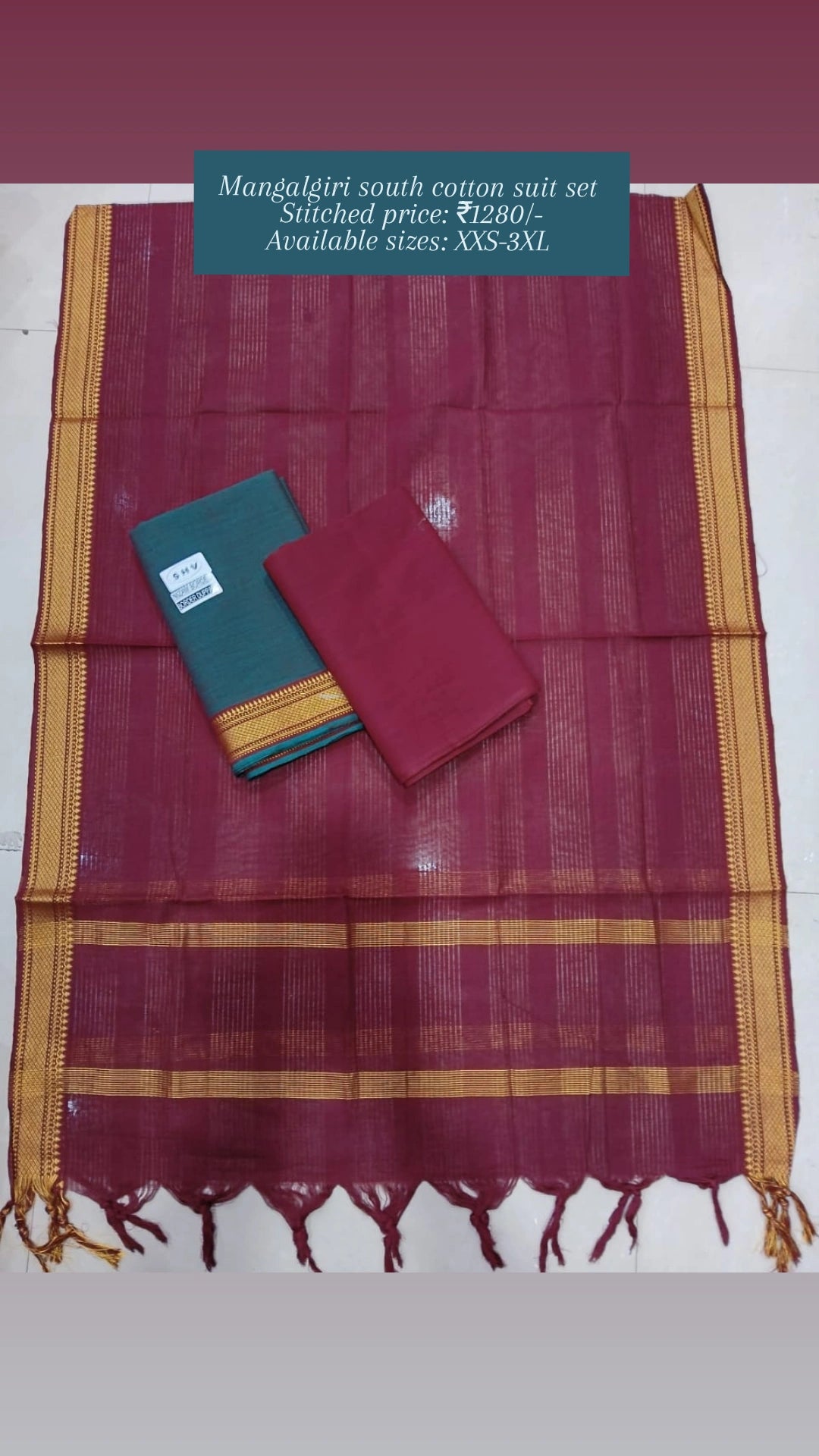 Mangalgiri south cotton suit set
