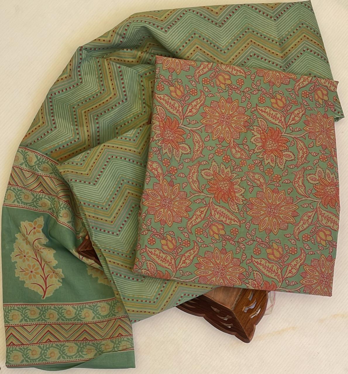 Cotton suit set with cotton dupatta