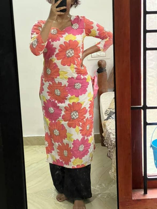 Cotton Flex long straight kurti