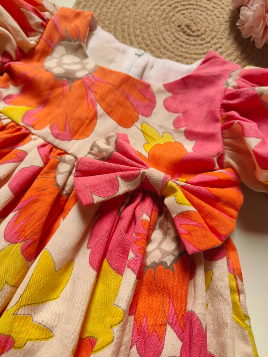 Big Floral Cotton Girls frock