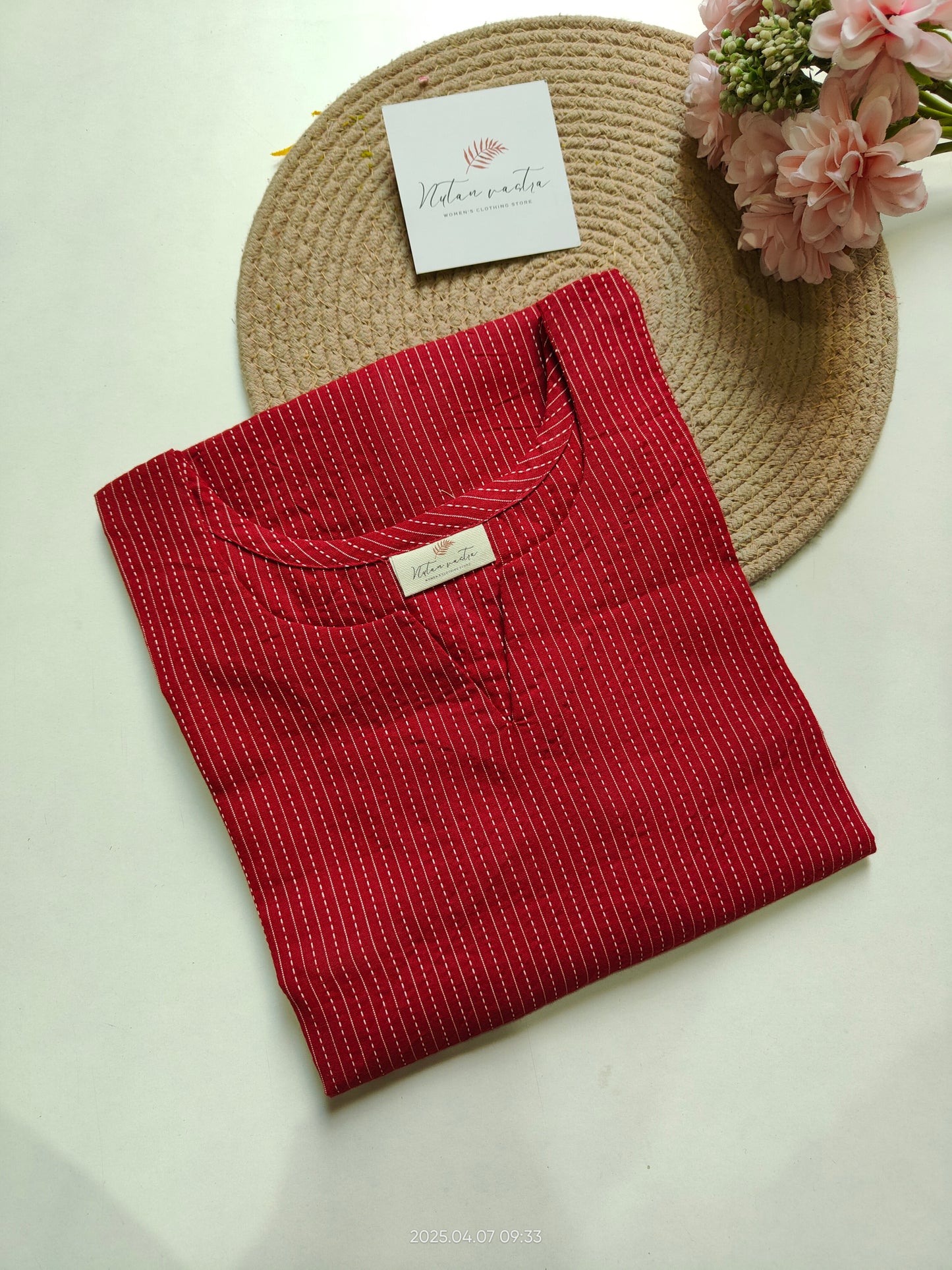 Cotton long straight kurta