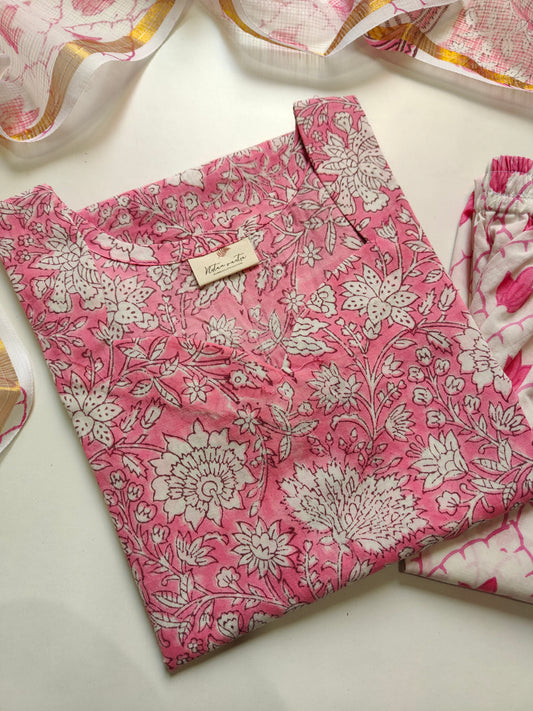 Cotton suit set with kota doria dupatta