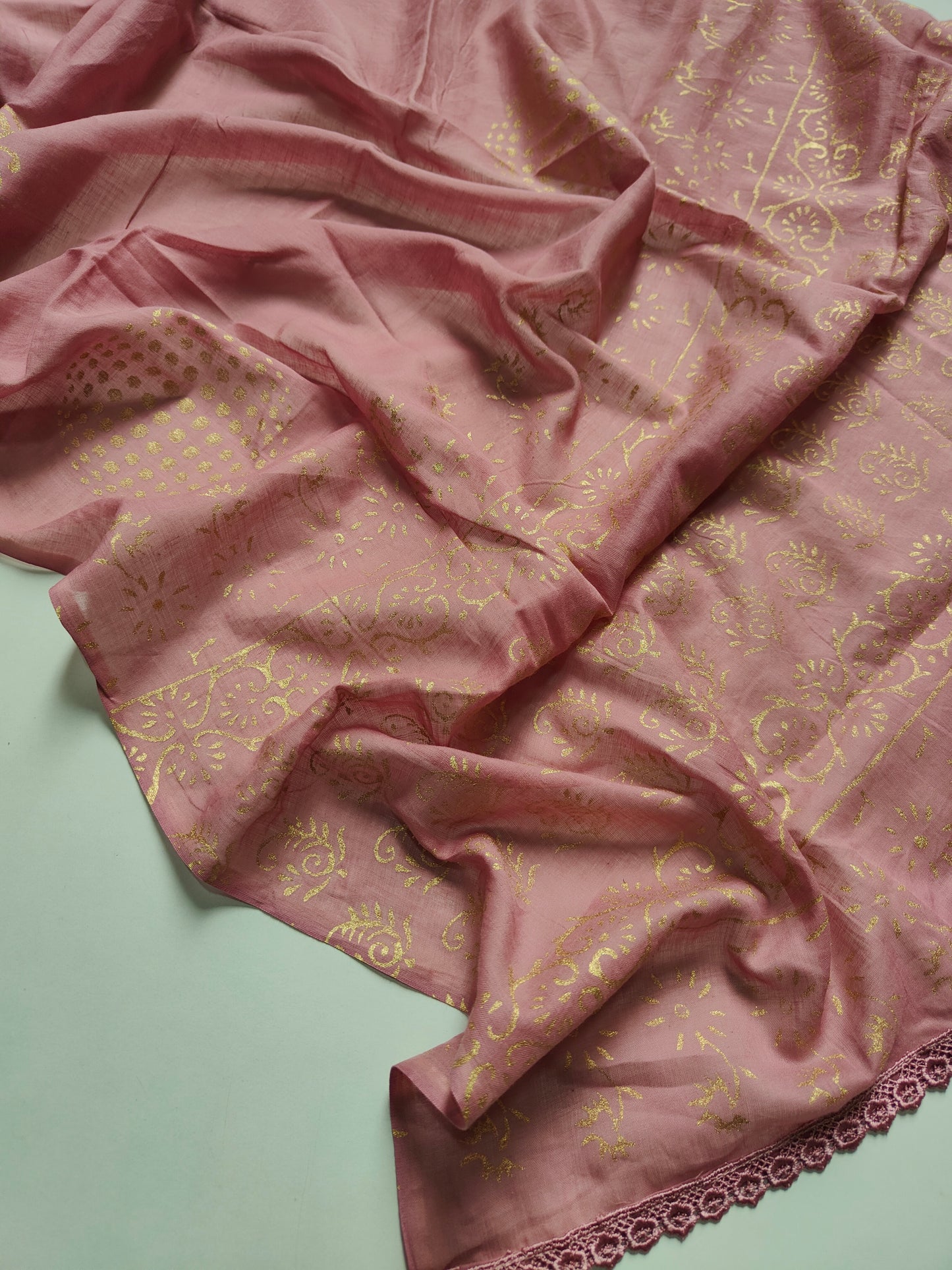 Cotton suit set with cotton dupatta