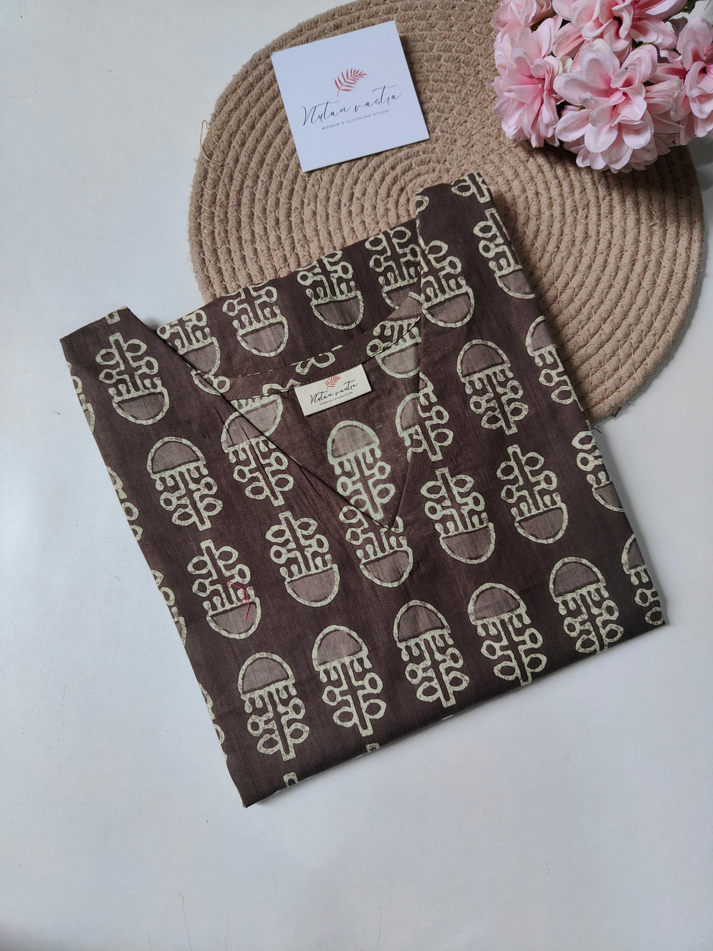 Cotton long straight kurta