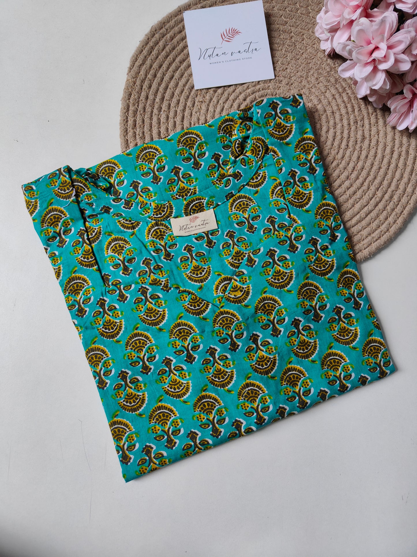 Ready to ship cotton long straight kurti