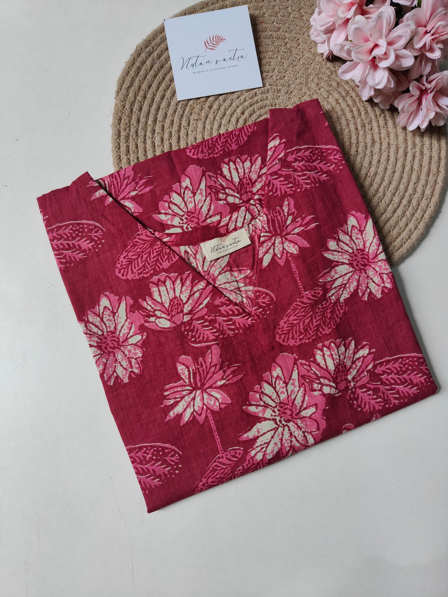 Ready to ship Cotton long straight kurti