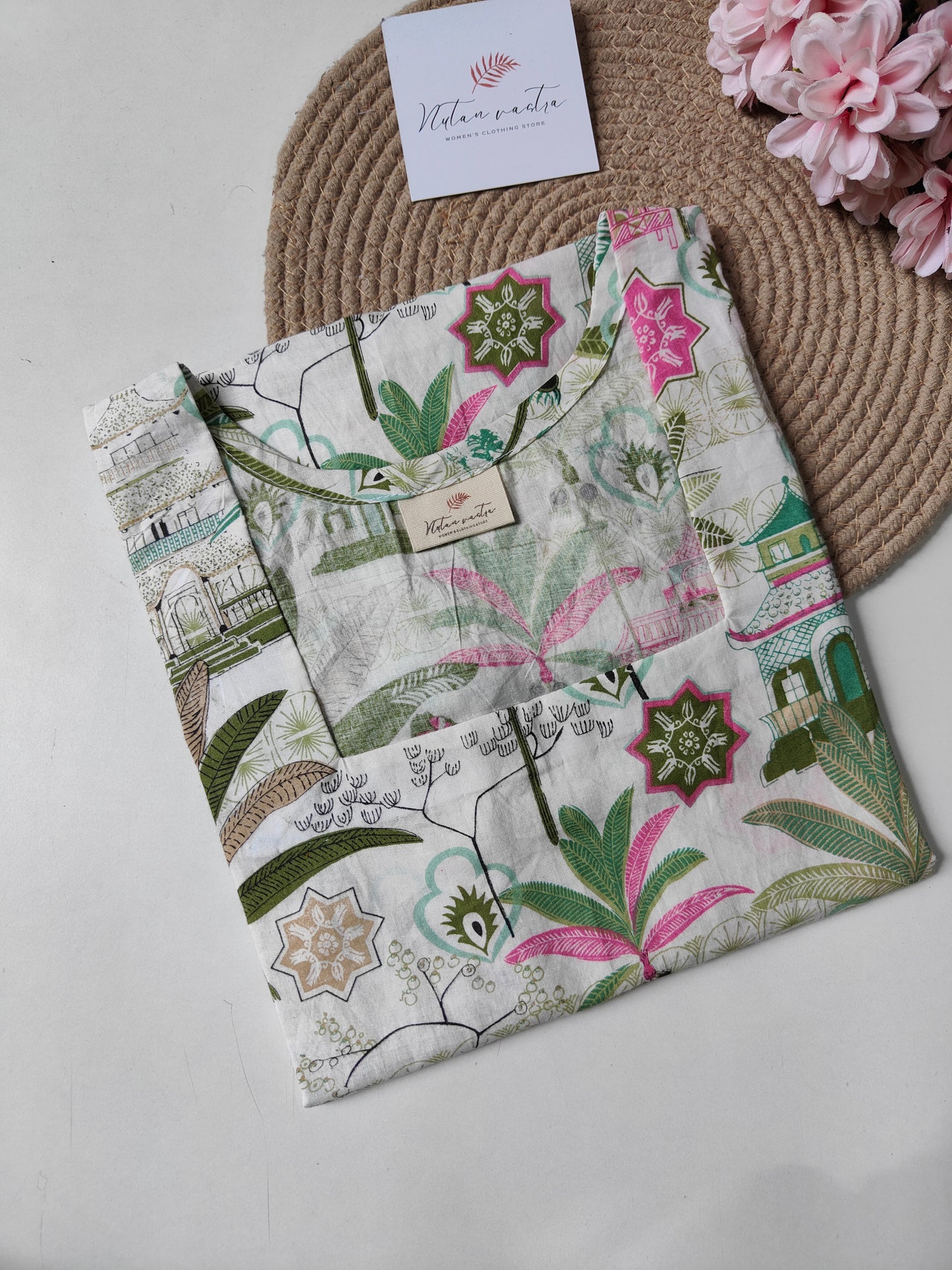 Ready to ship cotton long straight kurti