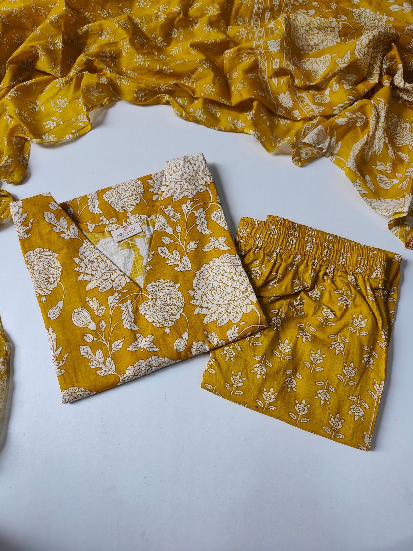 Cotton suit set with cotton dupatta