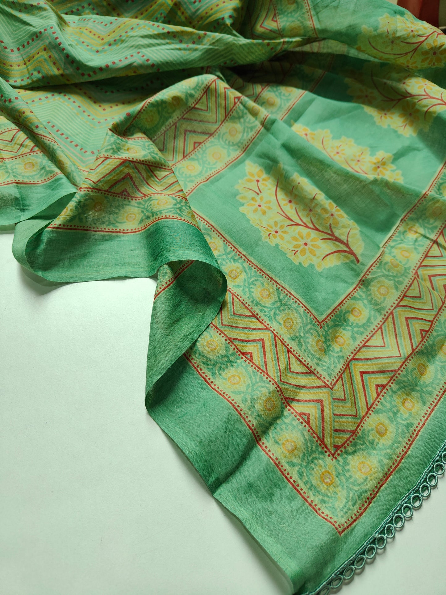 Cotton suit set with cotton dupatta