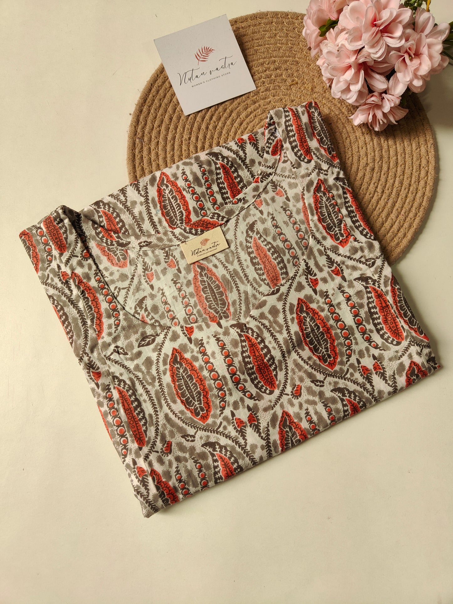 Cotton long straight kurti