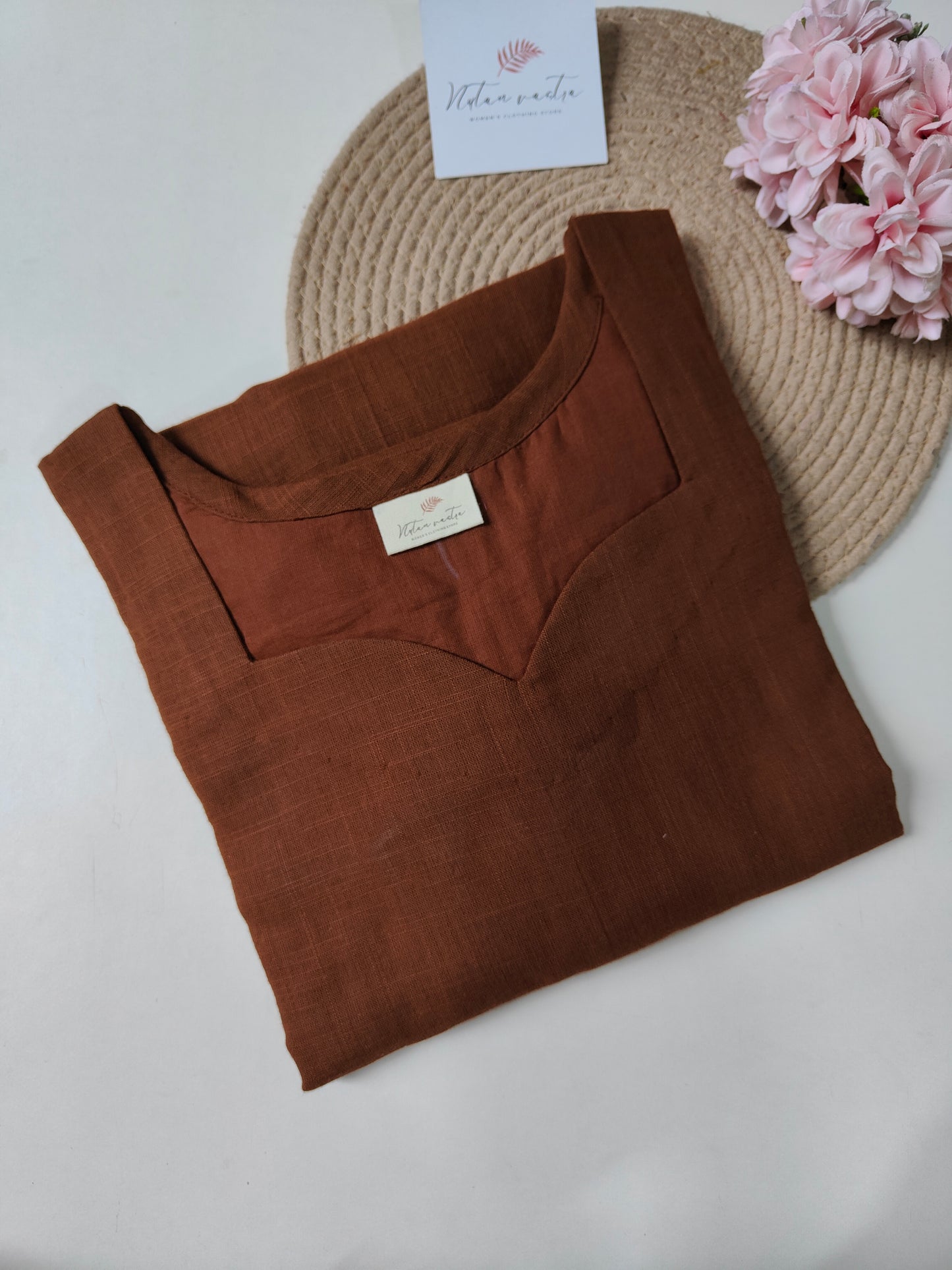 Cotton Slub Long straight kurti