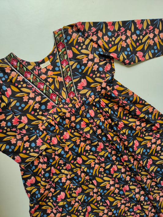 Cotton Alia cut Anarkali kurti