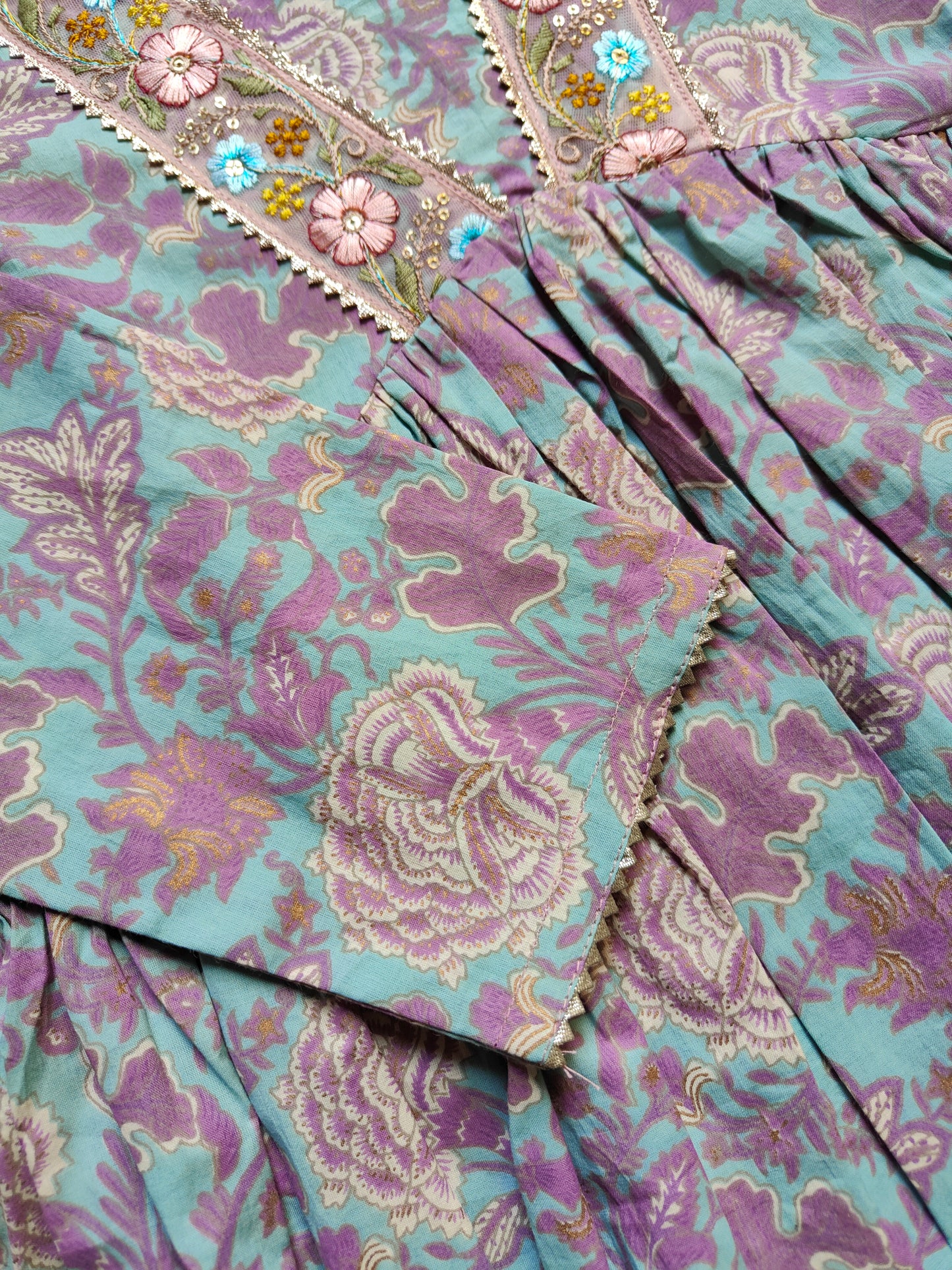 Cotton Alia cut Anarkali kurti