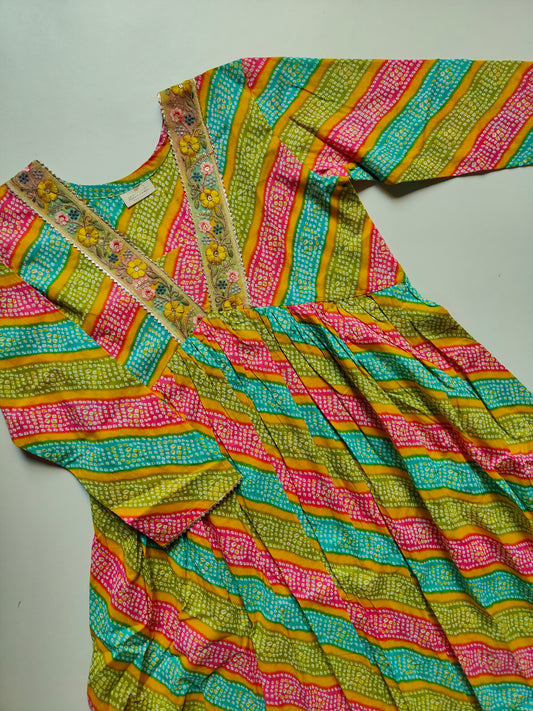 Cotton Alia cut Anarkali kurti