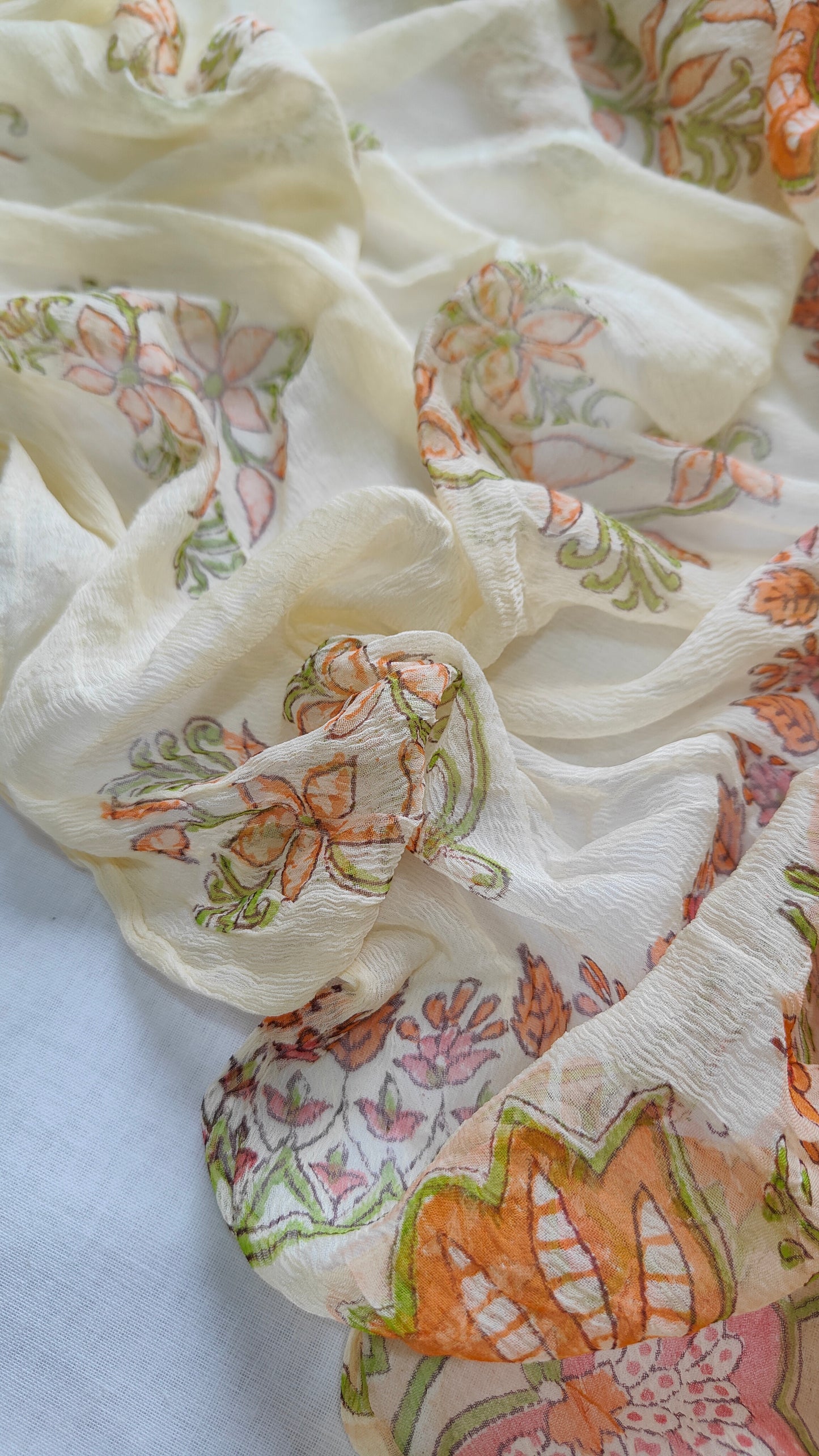 Cotton suit set with chiffon dupatta