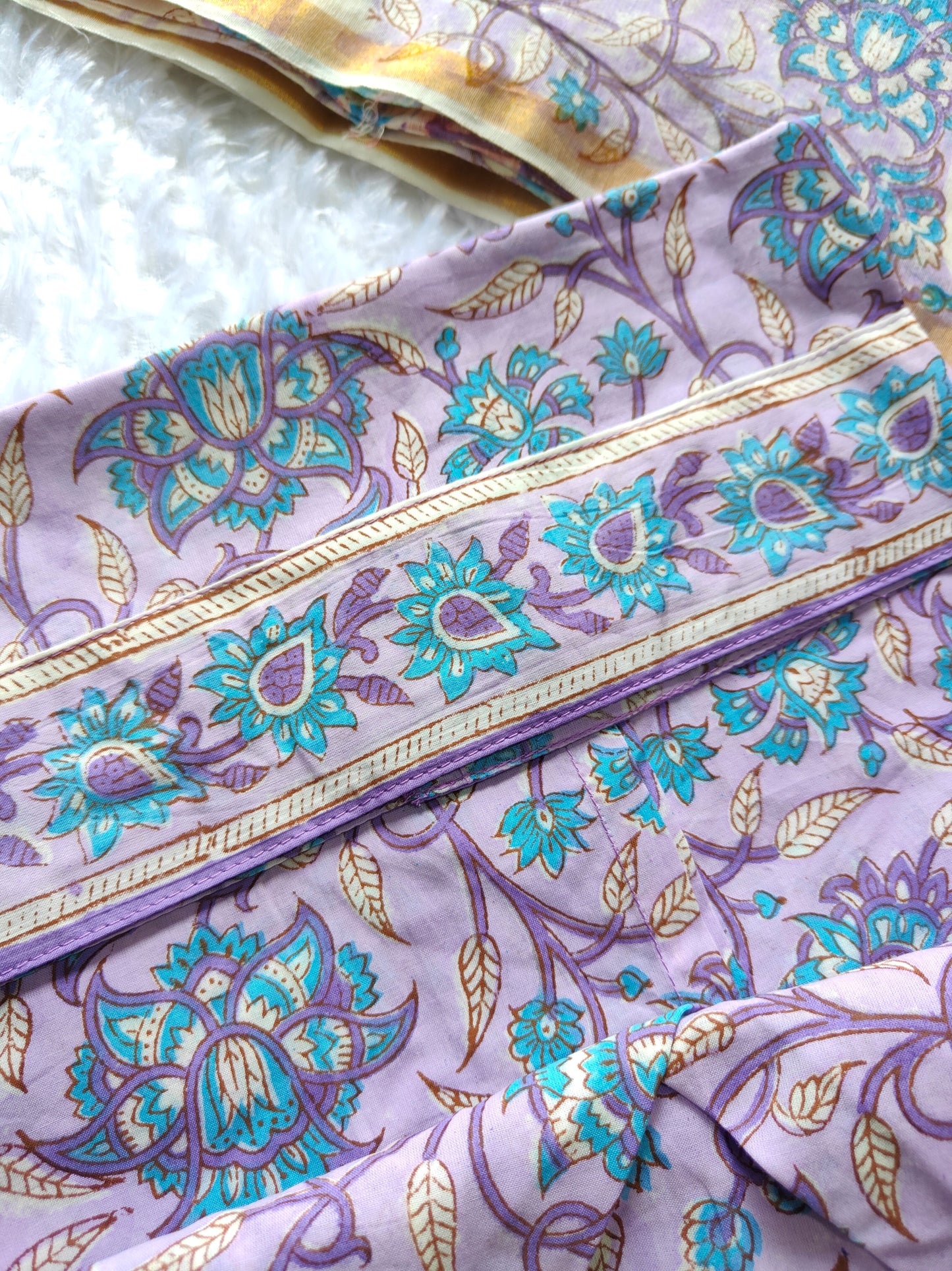 Cotton suit set with Chanderi silk dupatta