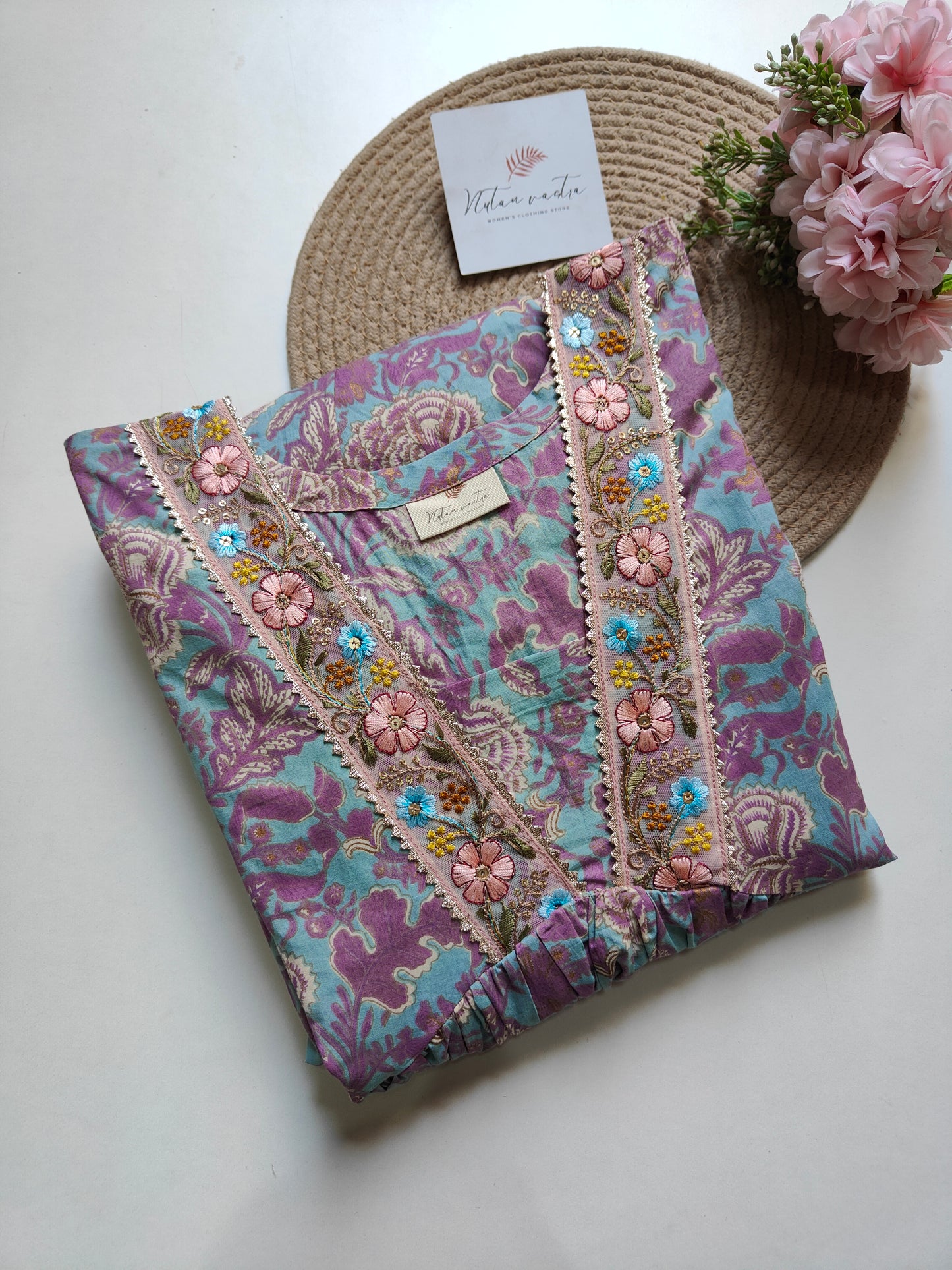 Cotton Alia cut Anarkali kurti