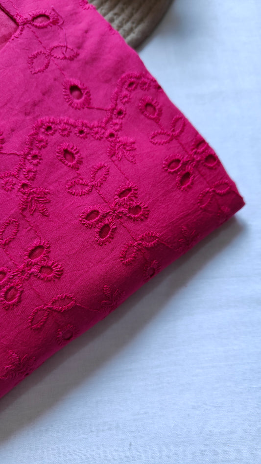 Hot pink hakoba long straight kurti