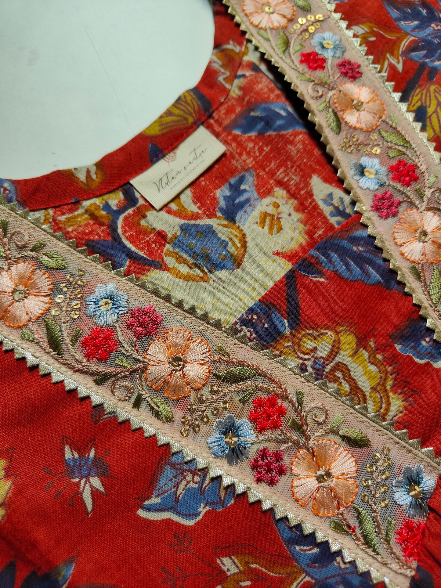 Cotton Alia cut Anarkali kurti