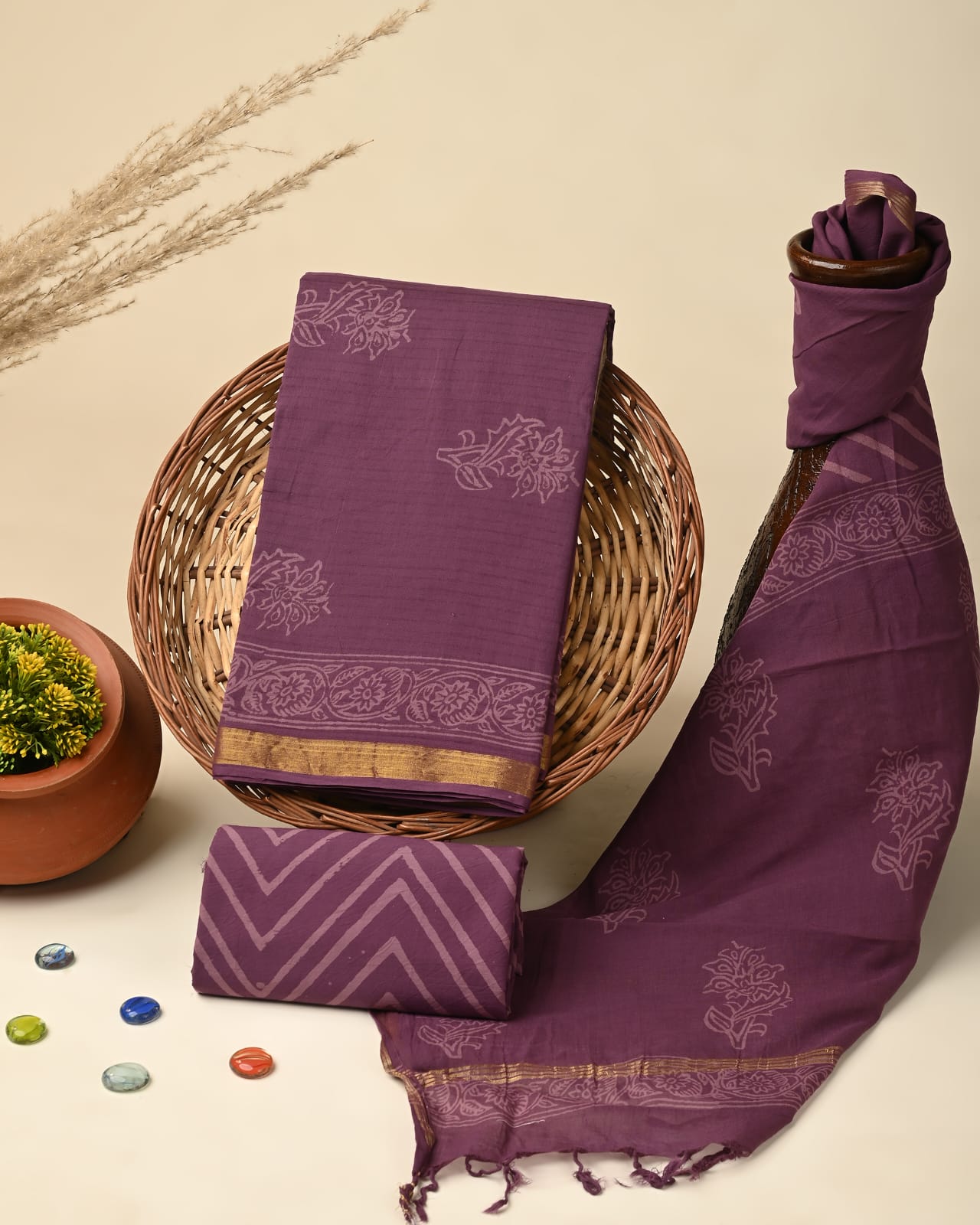 Mangalgiri South Cotton Suit Set