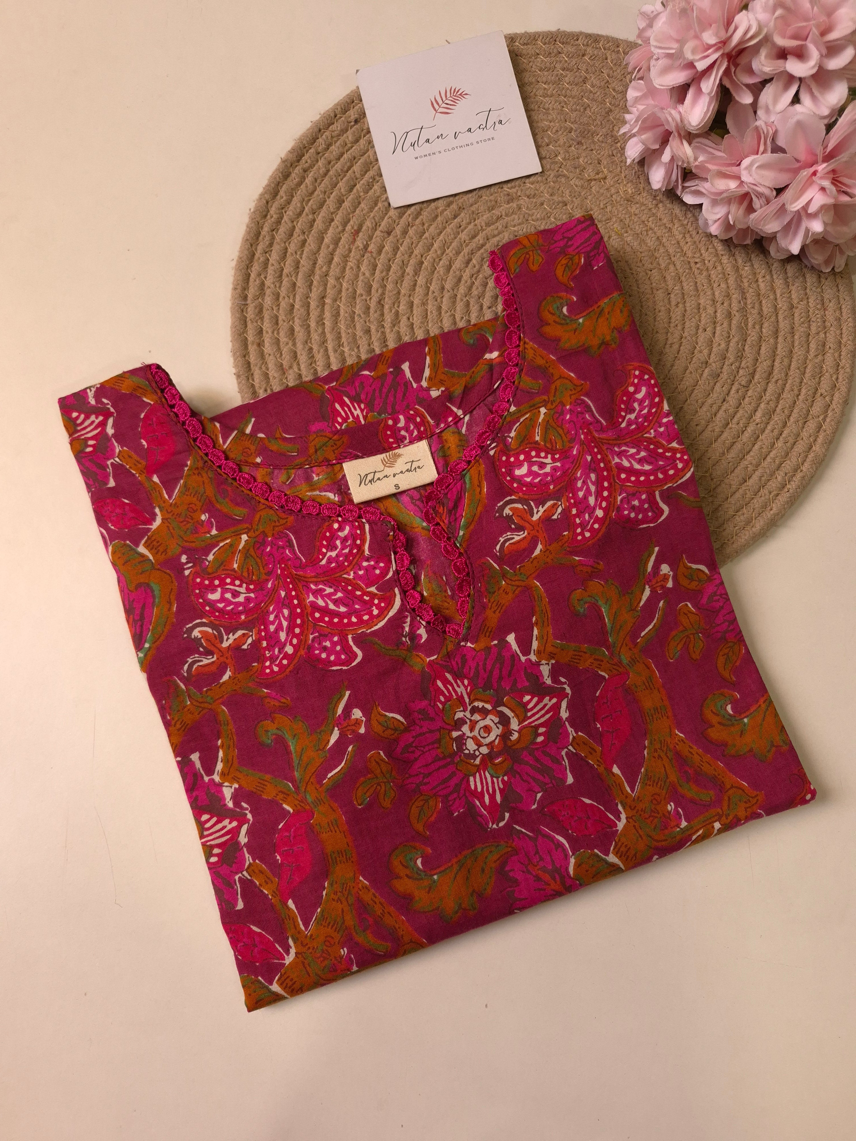 Ready To Ship Cotton Short Straight Kurti