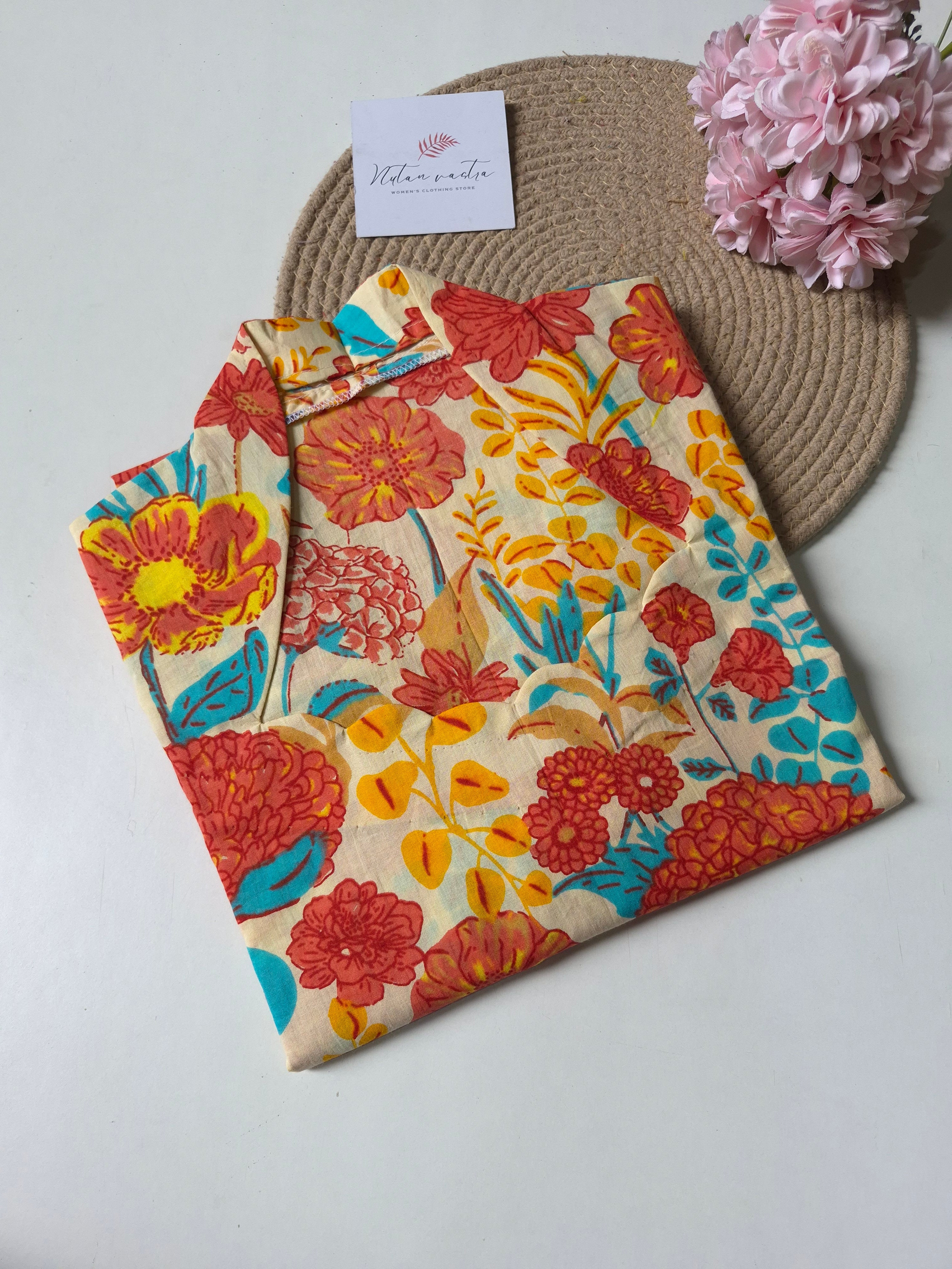 Ready To Ship Cotton Long straight kurti