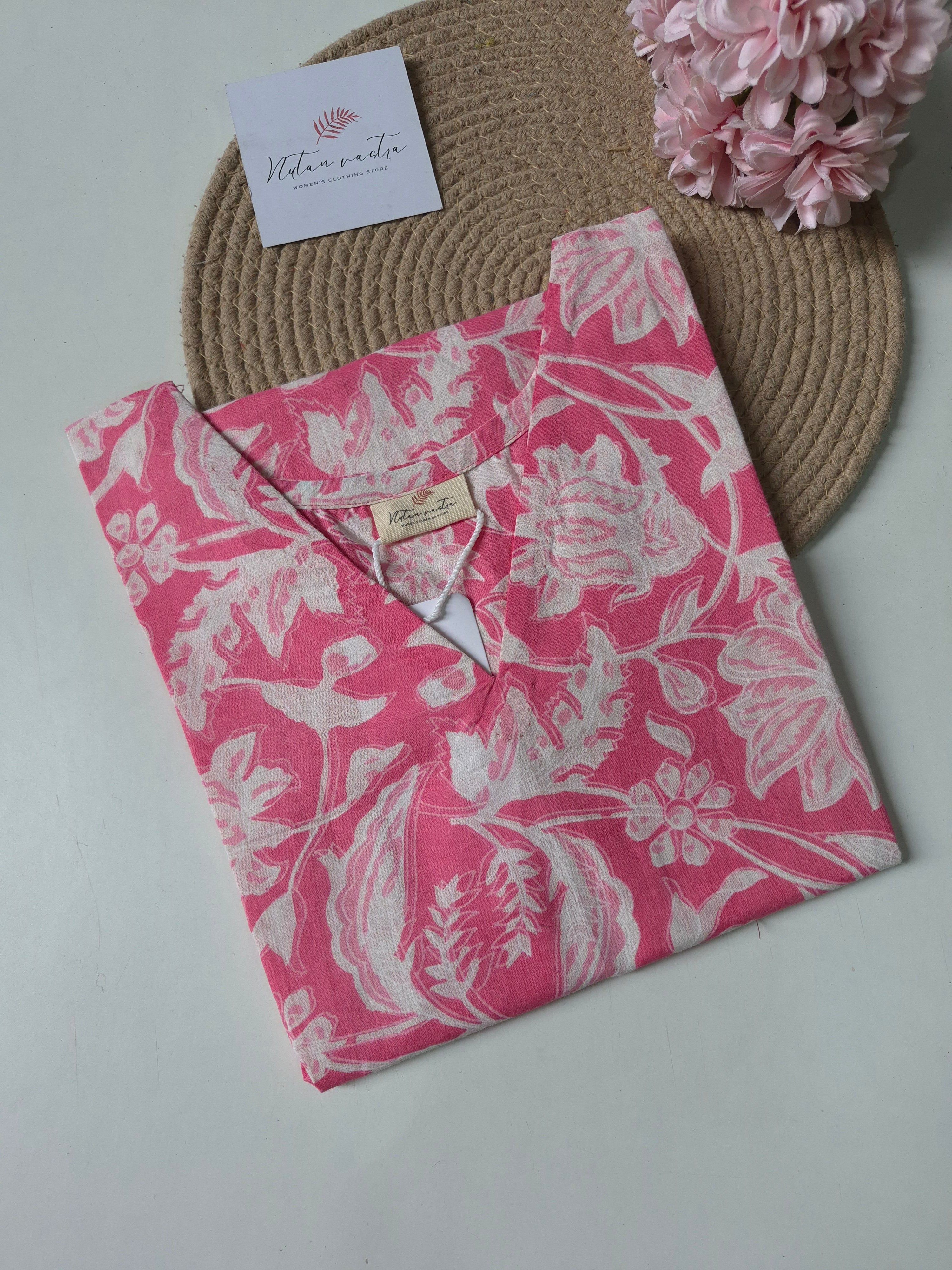 Ready to ship cotton short straight kurti