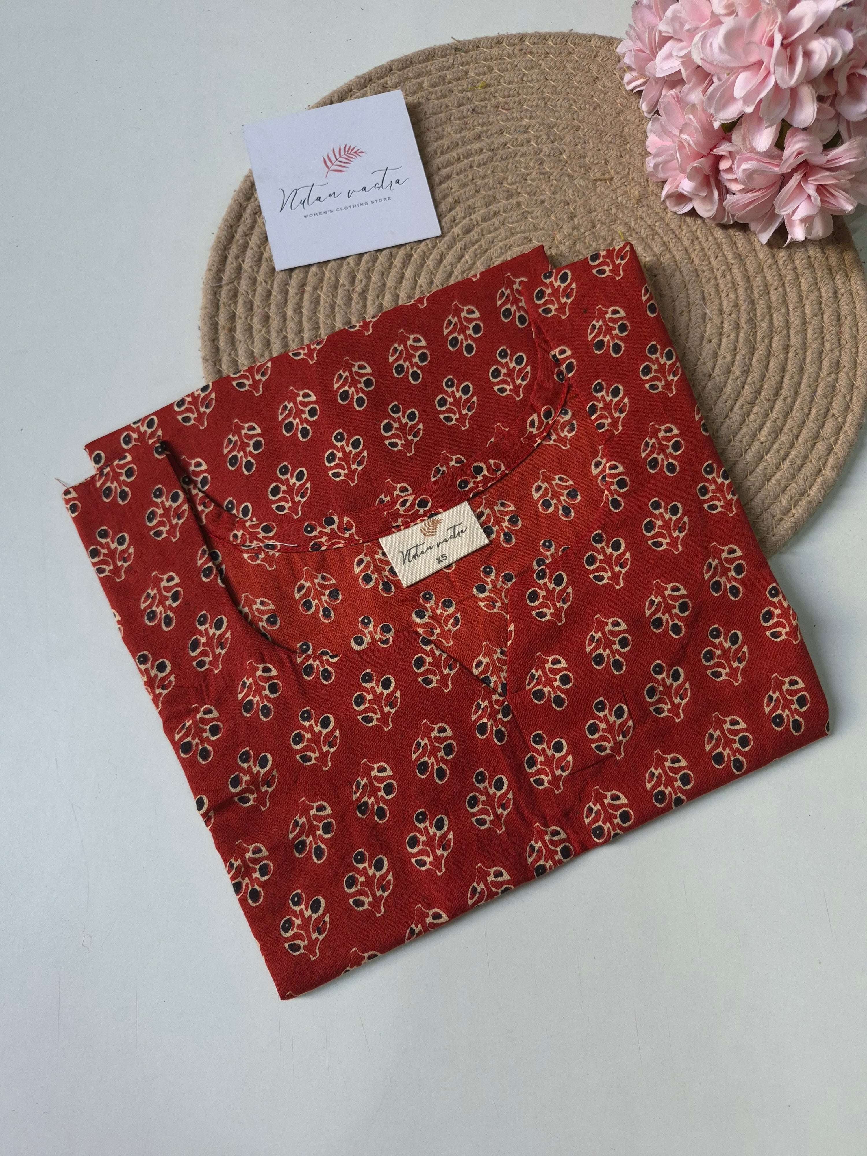 Ready to ship cotton short straight kurti