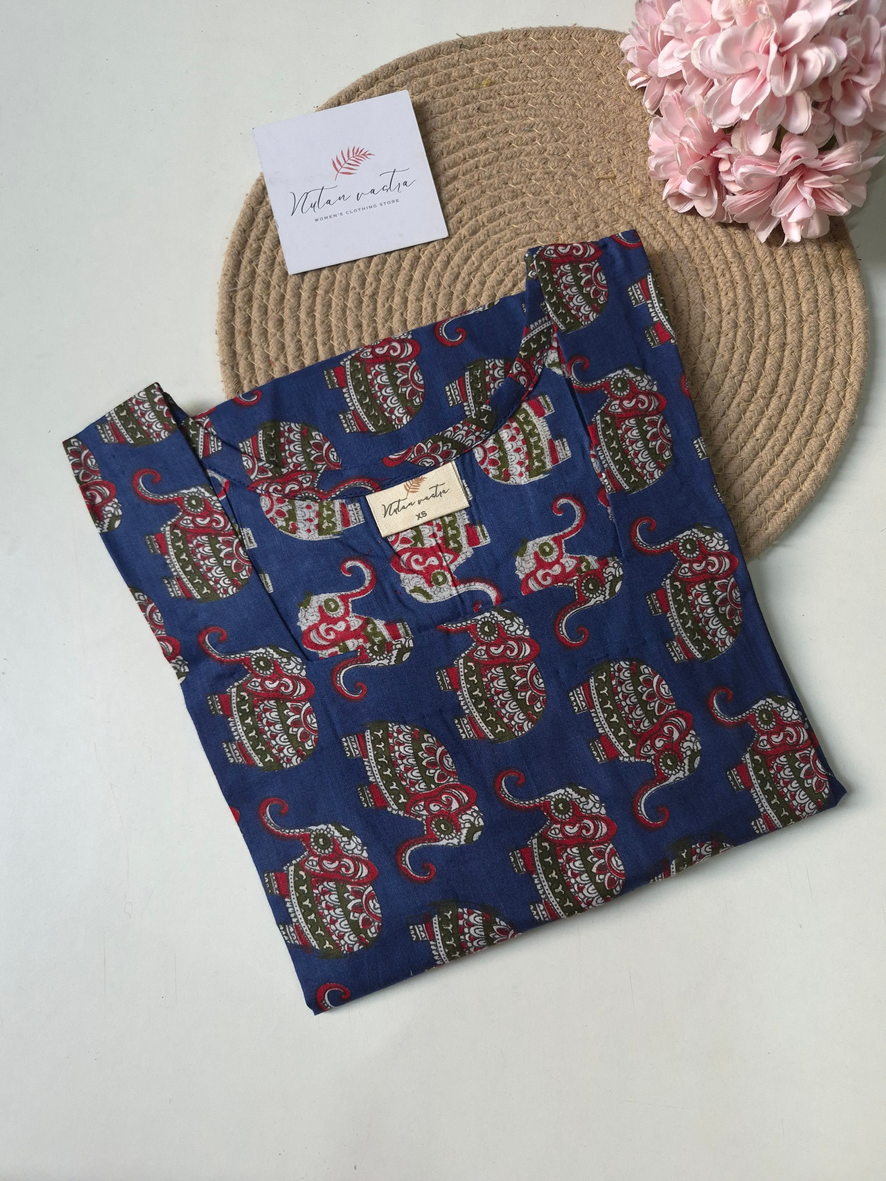 Ready To Ship Cotton Short Straight Kurti with corset back