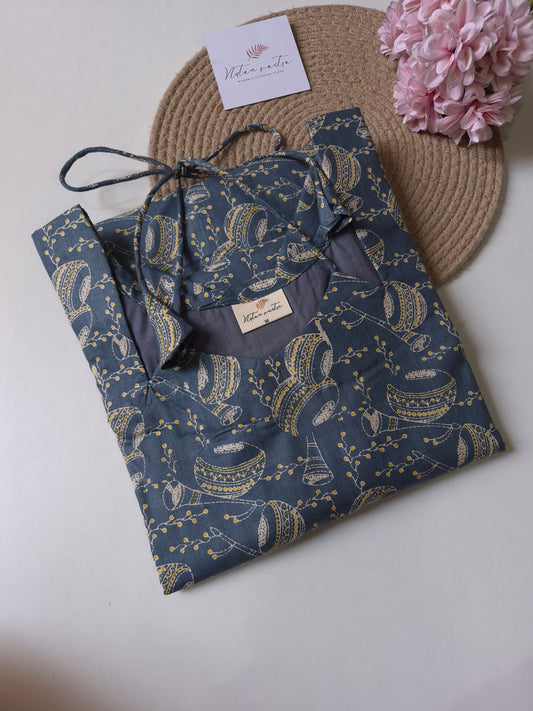 Cotton Long Straight Kurti