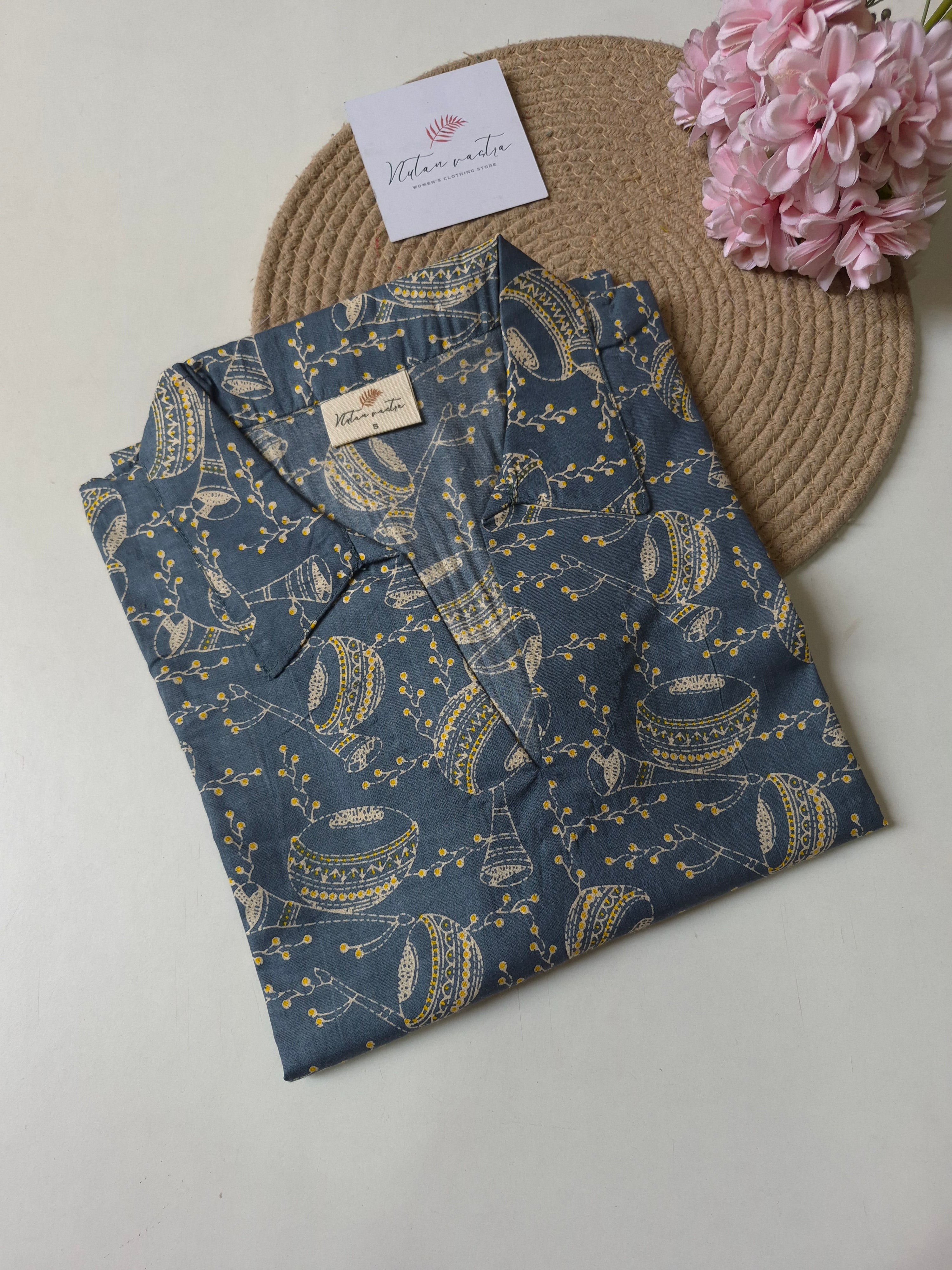 Cotton Long Straight Kurti