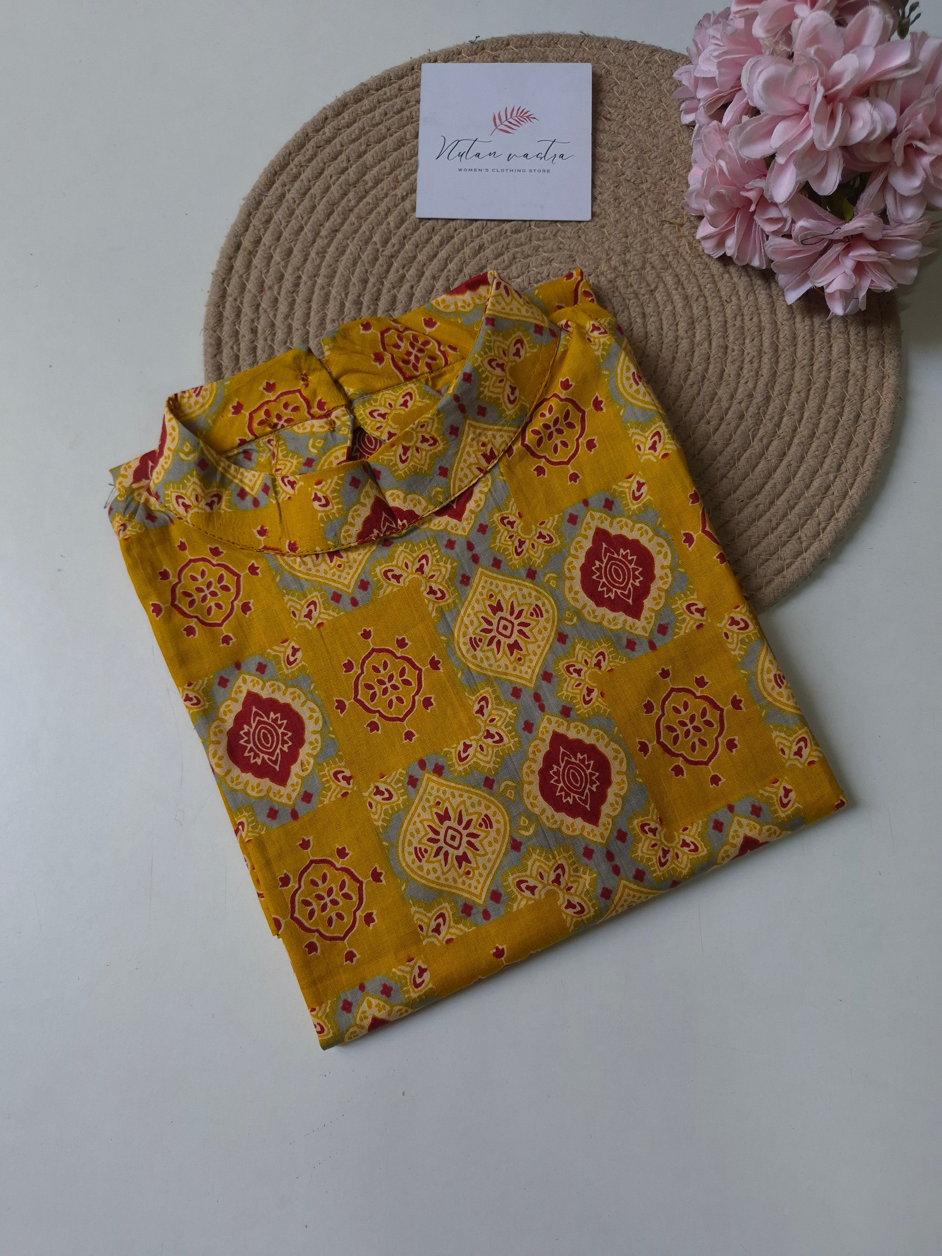 Cotton Long Straight Kurti