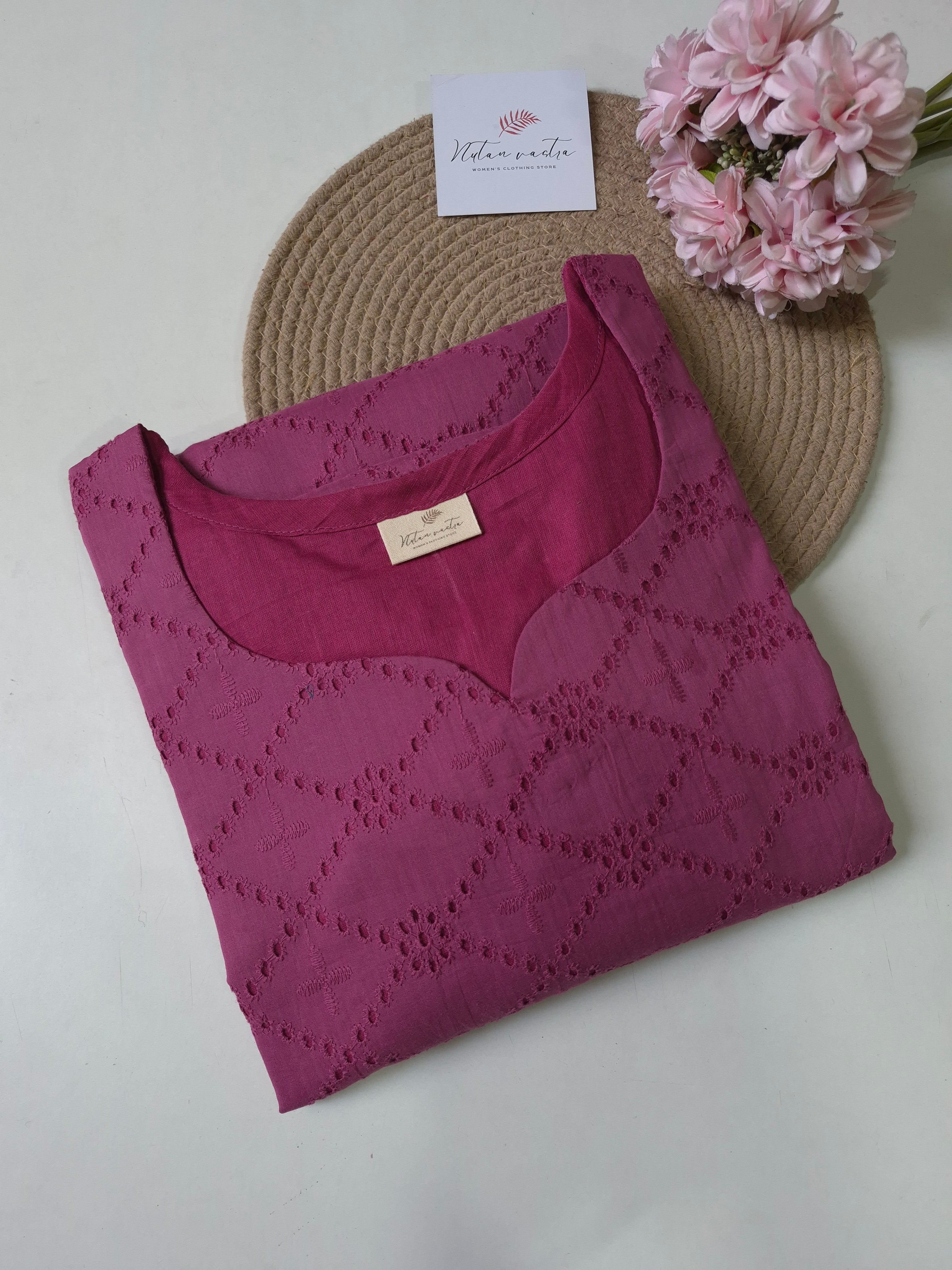 Cotton Hakoba Long Straight Kurti