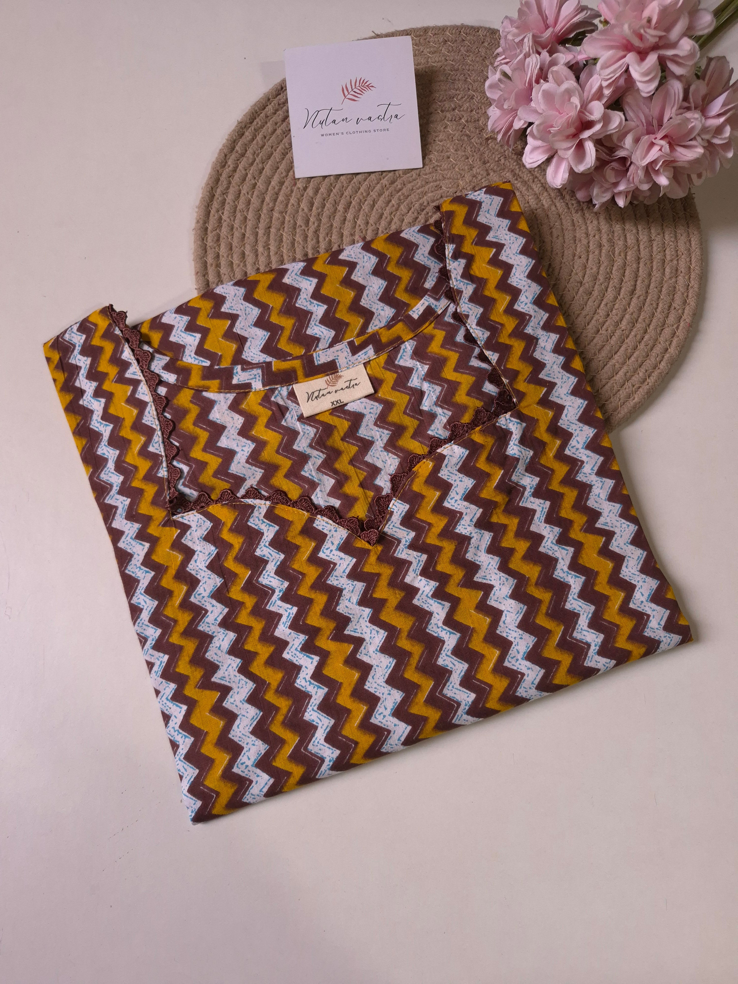 Ready To Ship Cotton Long Straight Kurti