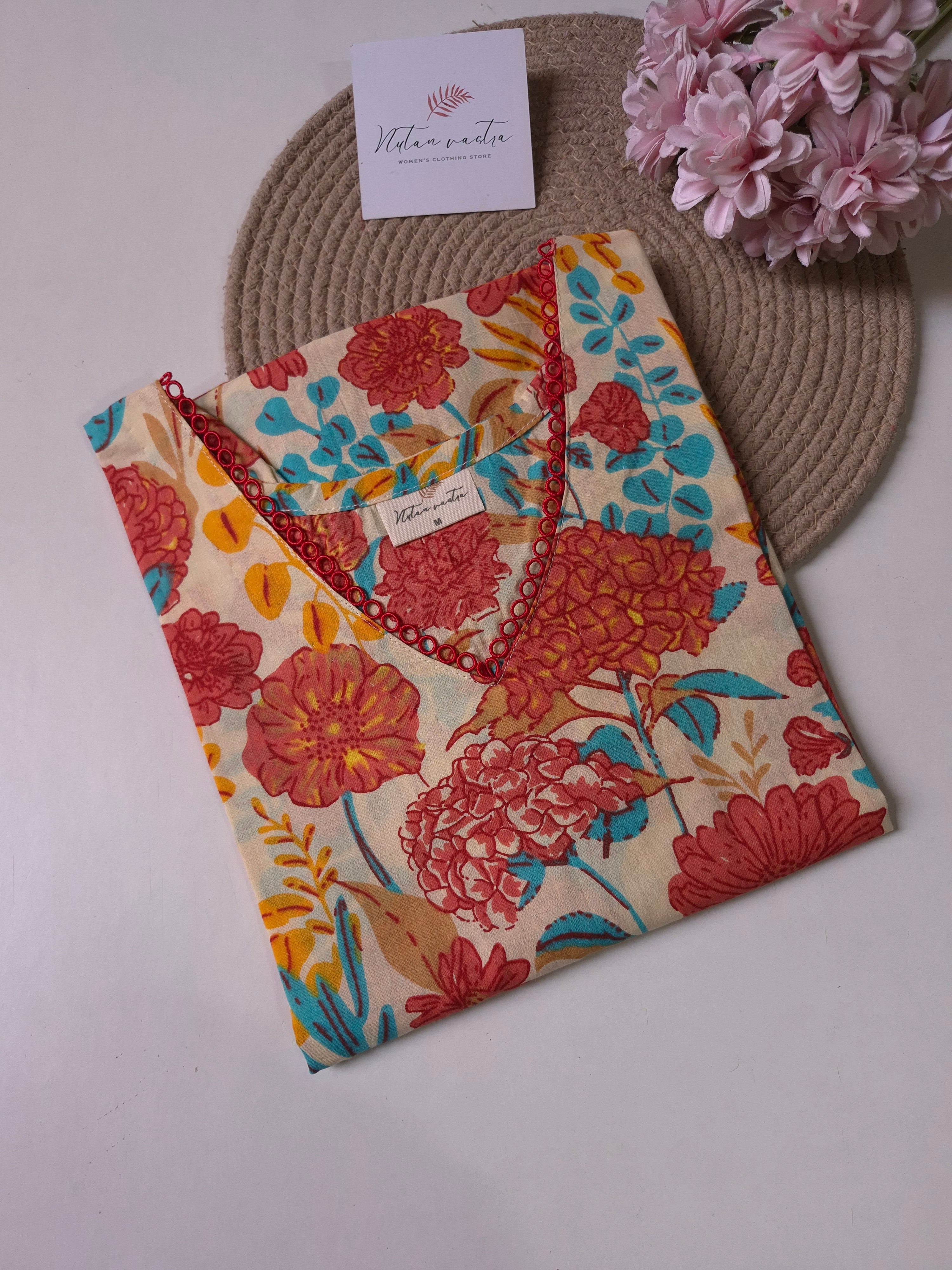 Ready To Ship Cotton Long Straight Kurti