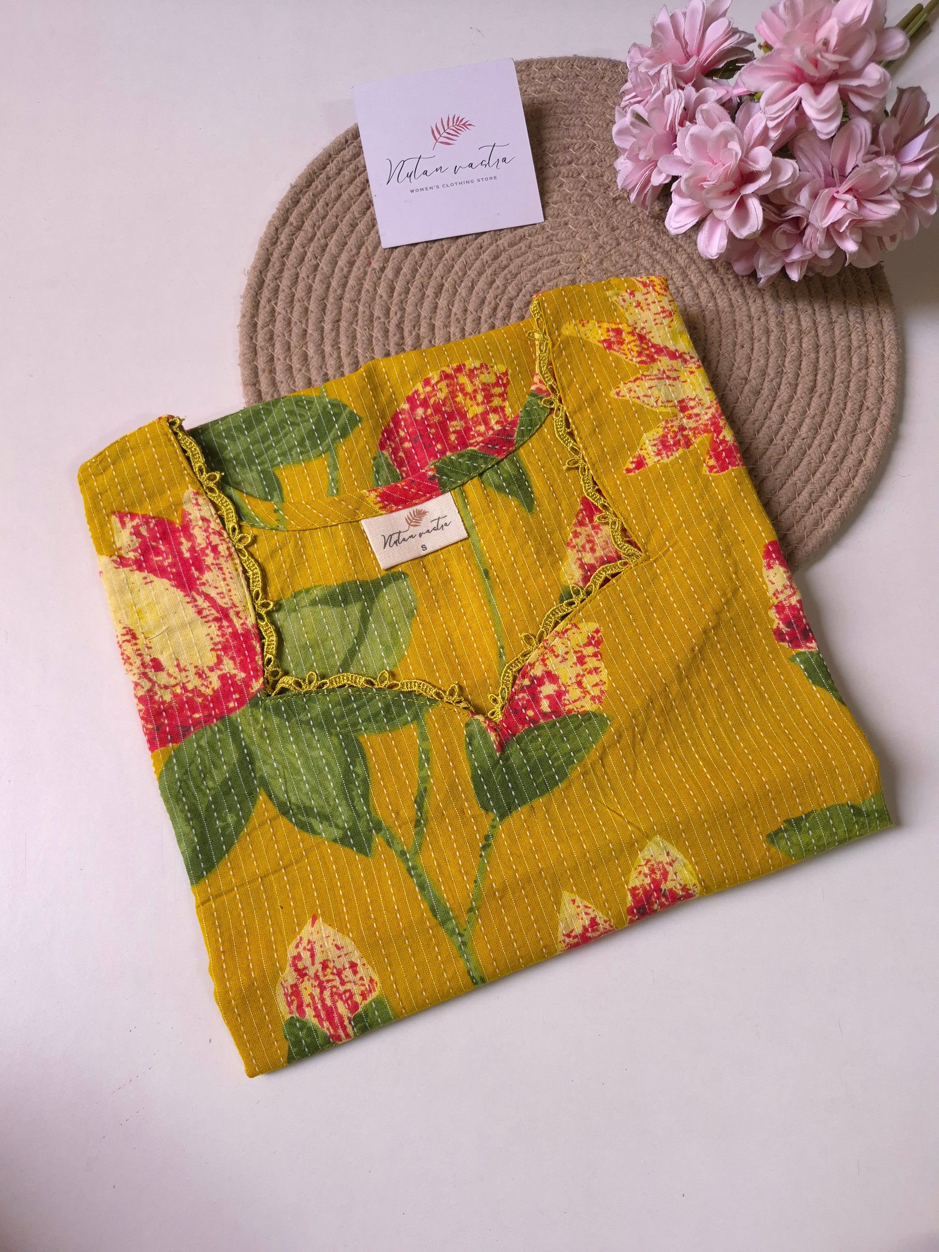 Ready To Ship Cotton Kantha Short Kurti