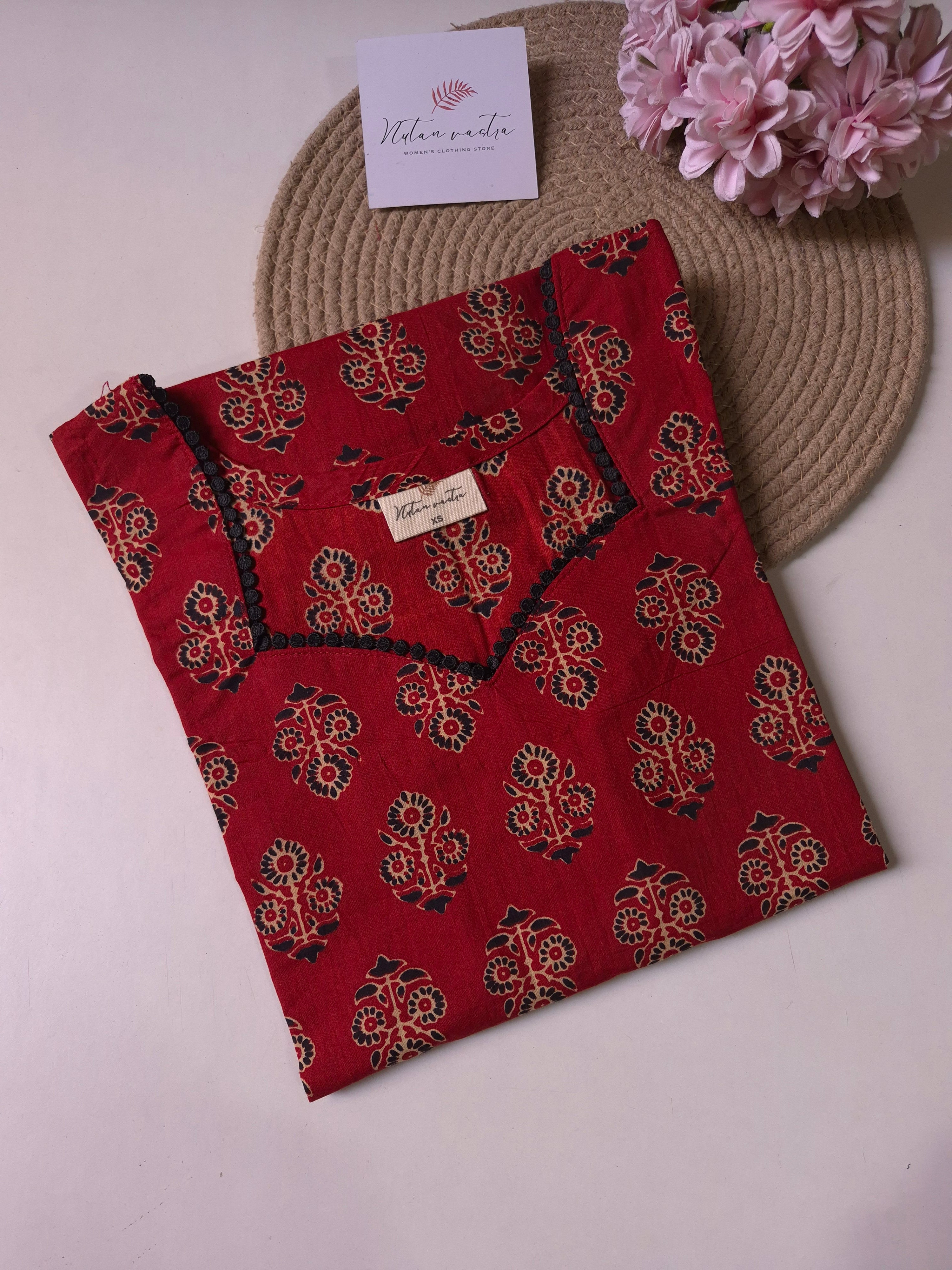 Ready To Ship Cotton Long Straight Kurti