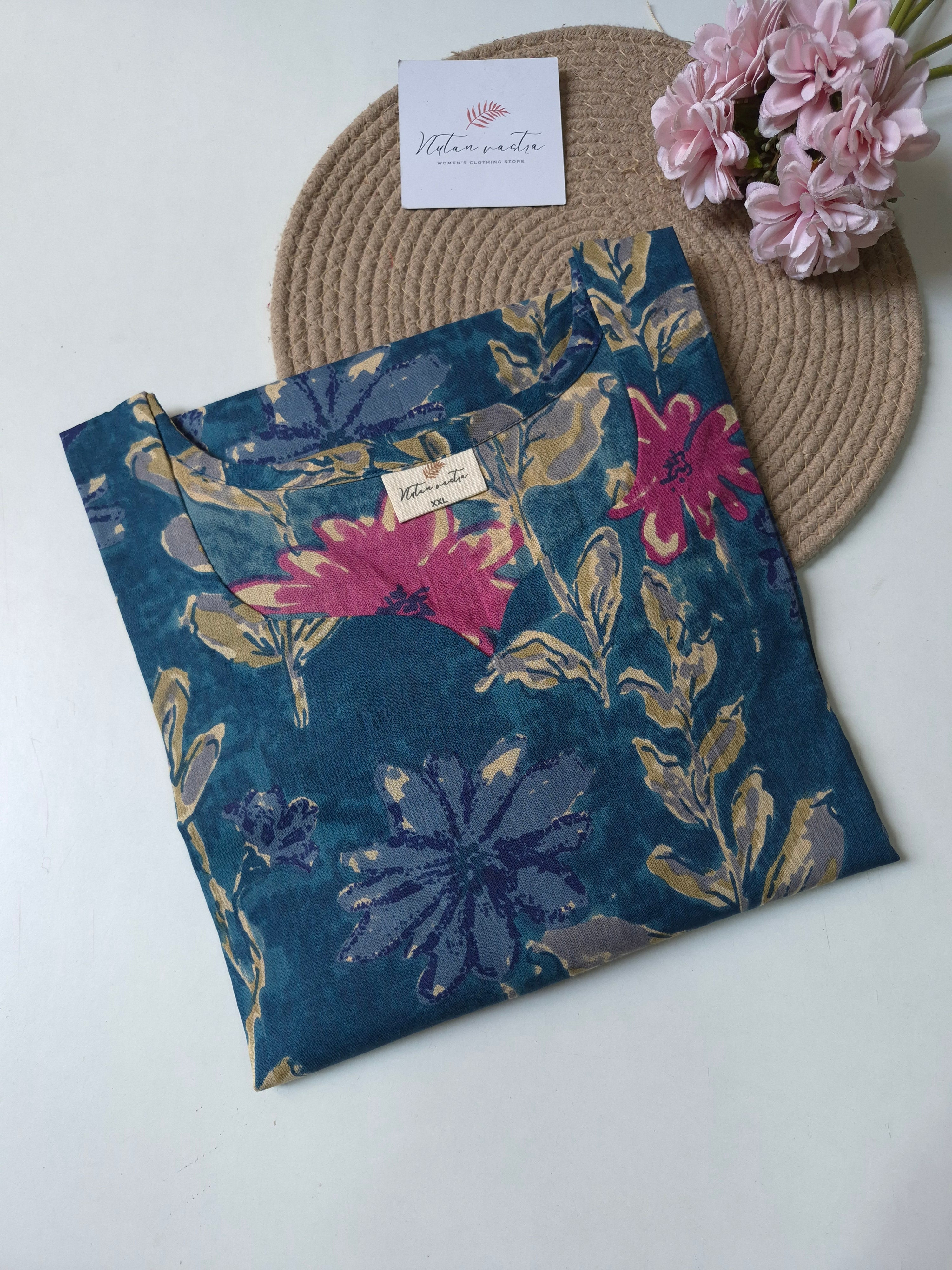 Cotton Long Straight Kurti