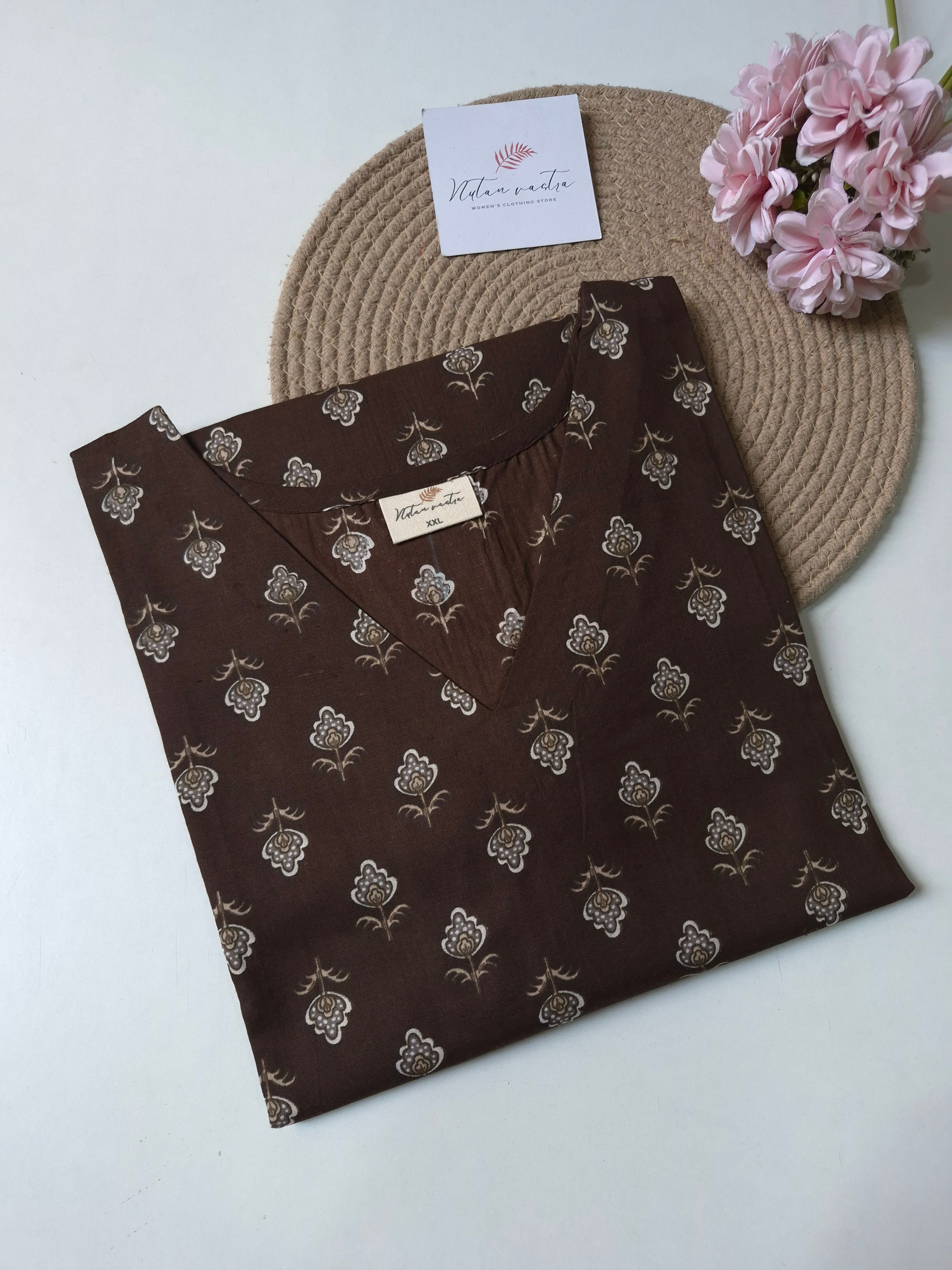 Cotton Long Straight Kurti