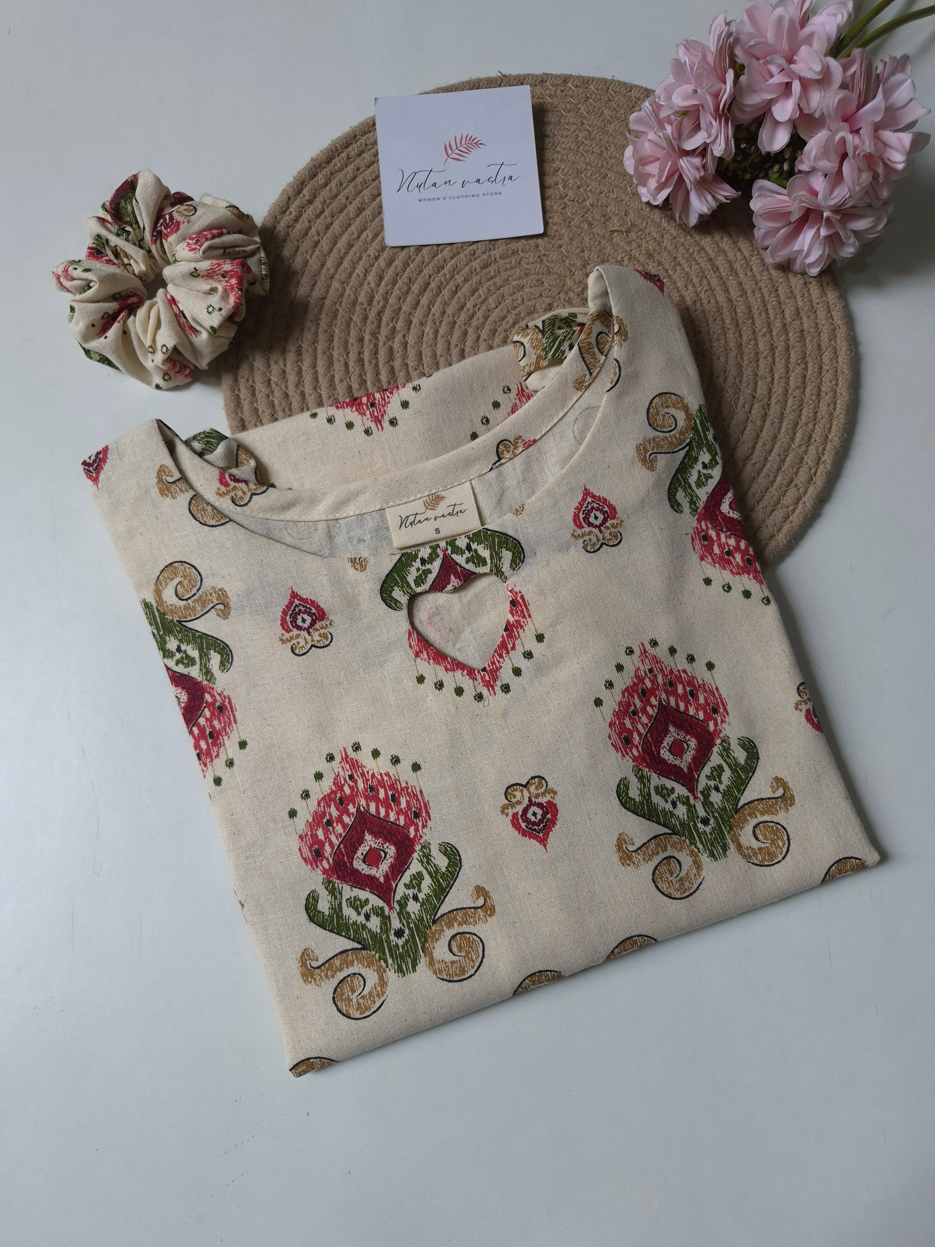 Khadi Cotton Short Kurti & Peplum Top