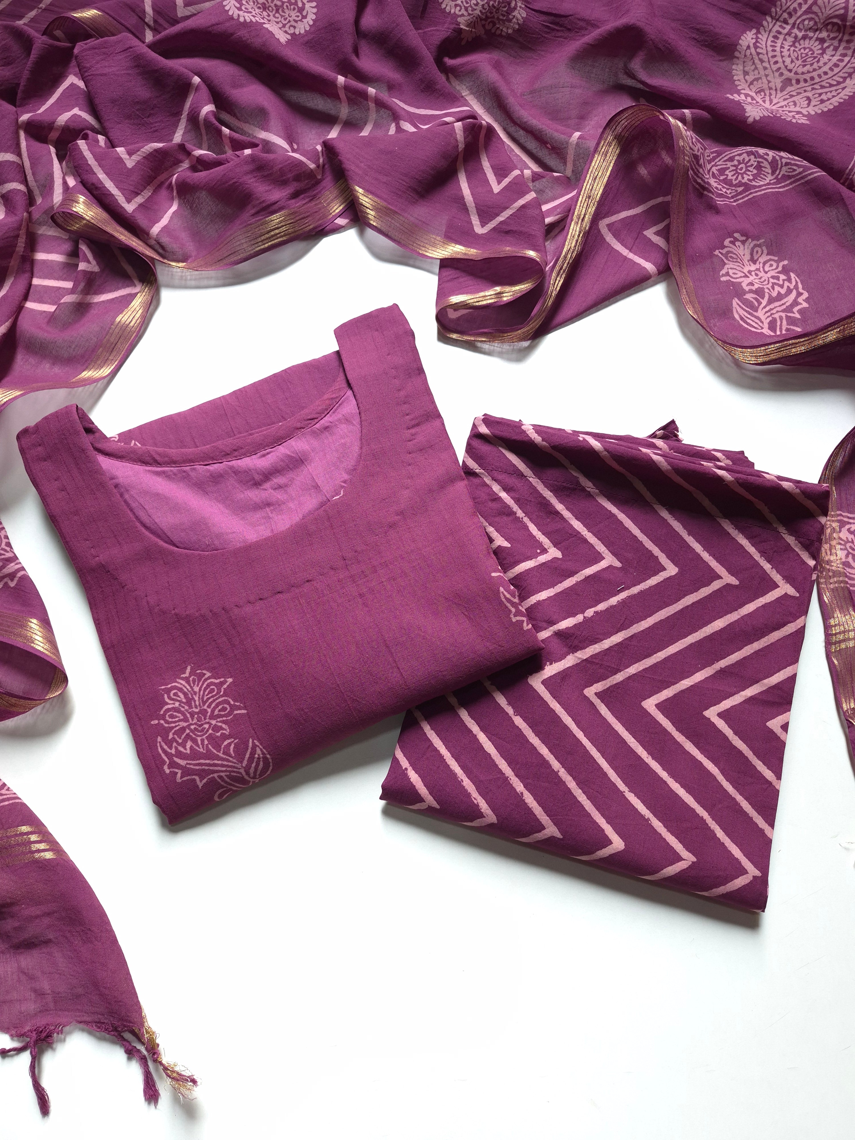 Mangalgiri South Cotton Suit Set