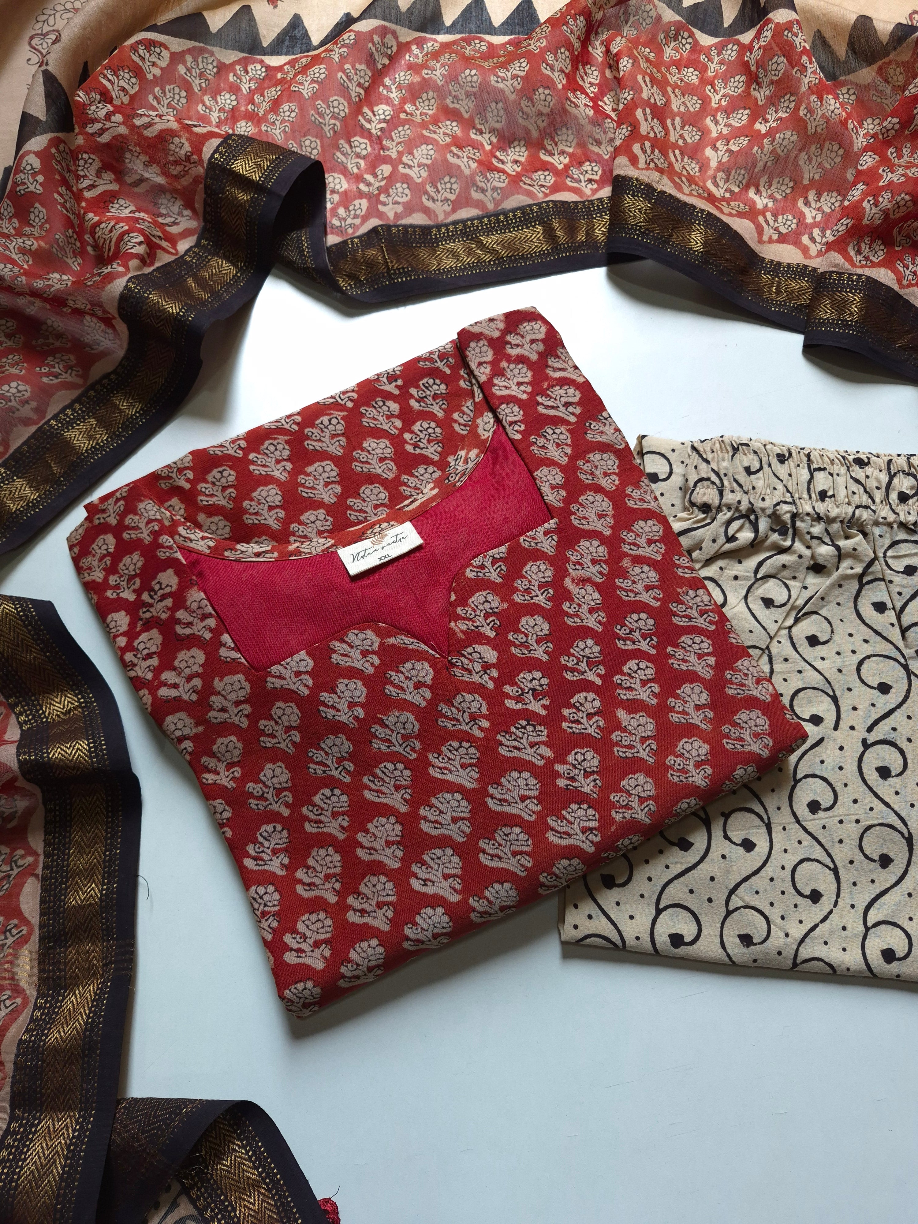 Maheshwari Silk Suit Set