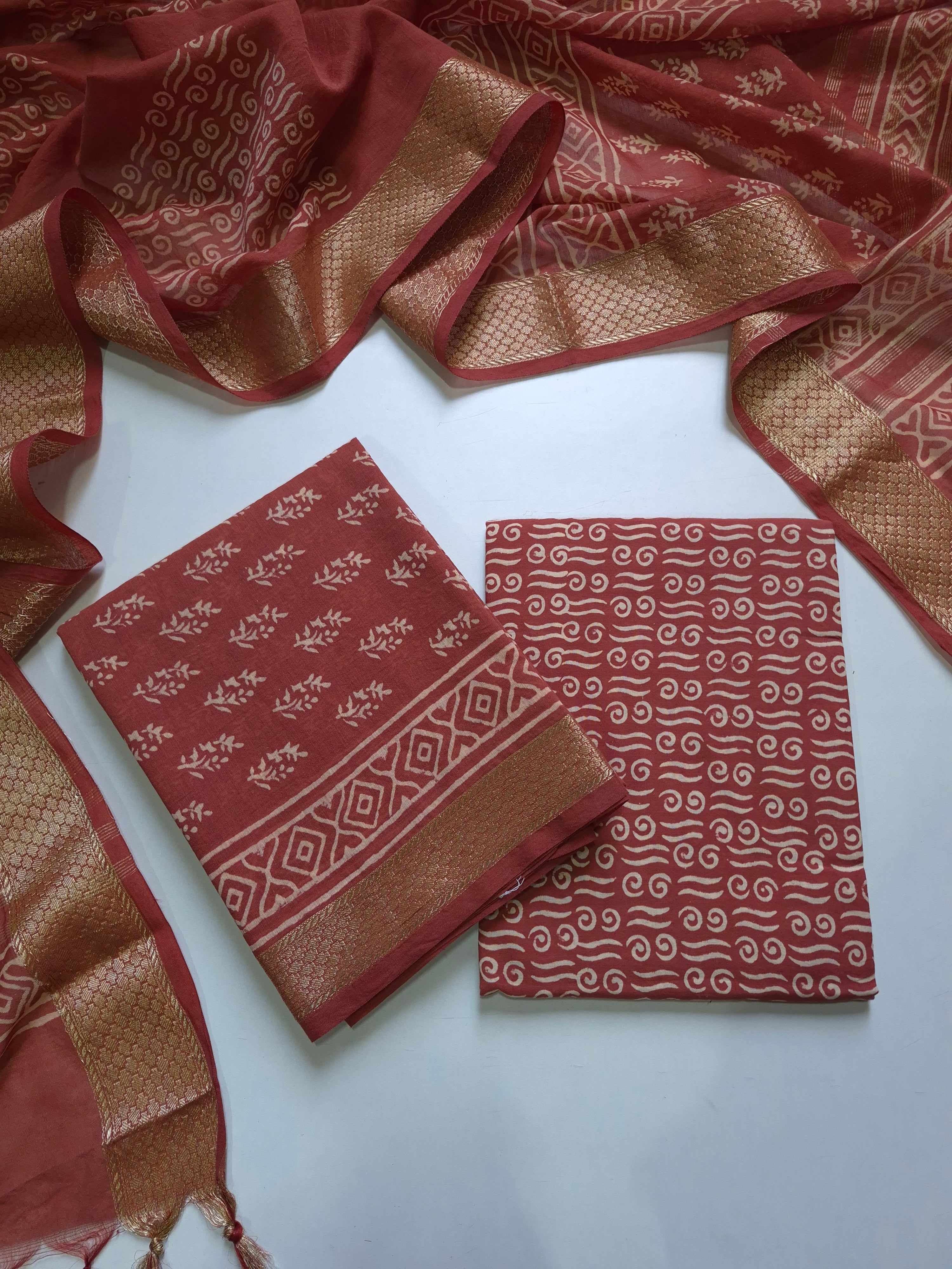 Maheshwari Silk Suit Set