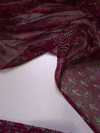 Cotton Suit Set With Chiffon Dupatta