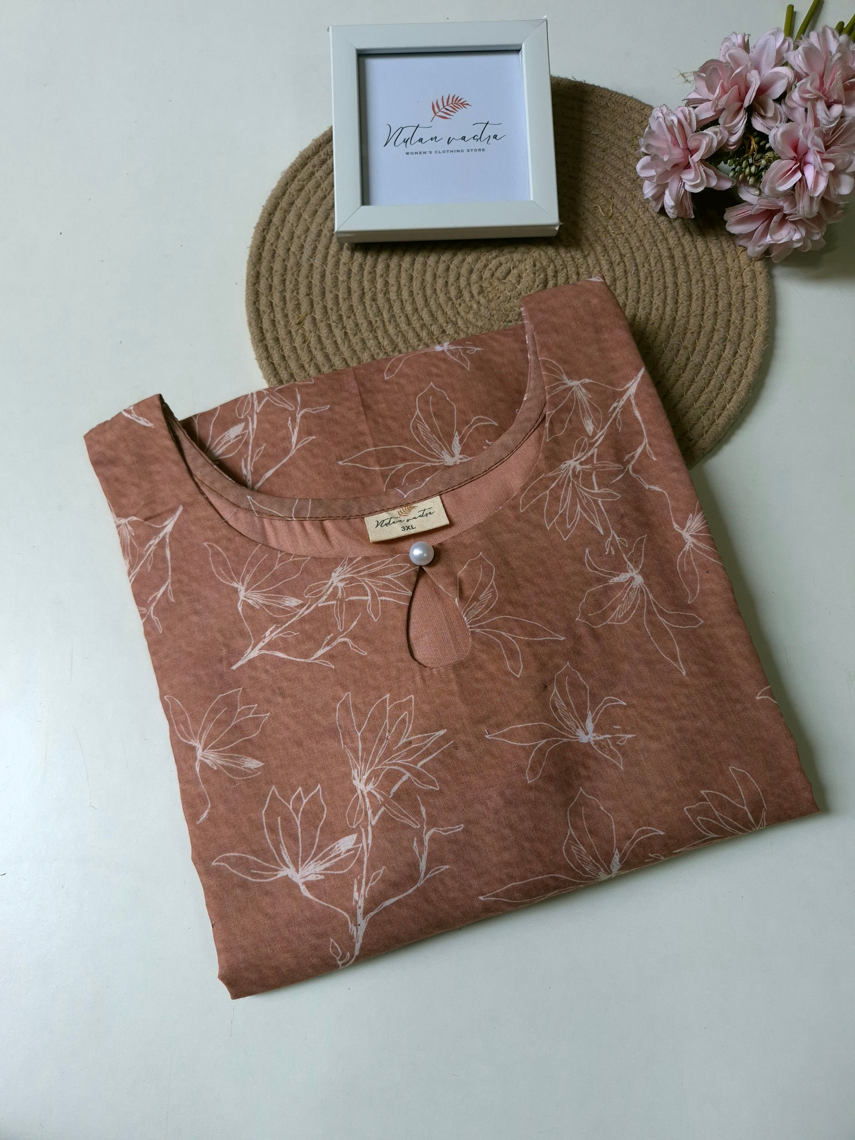 Poly Cotton Long Straight Kurti