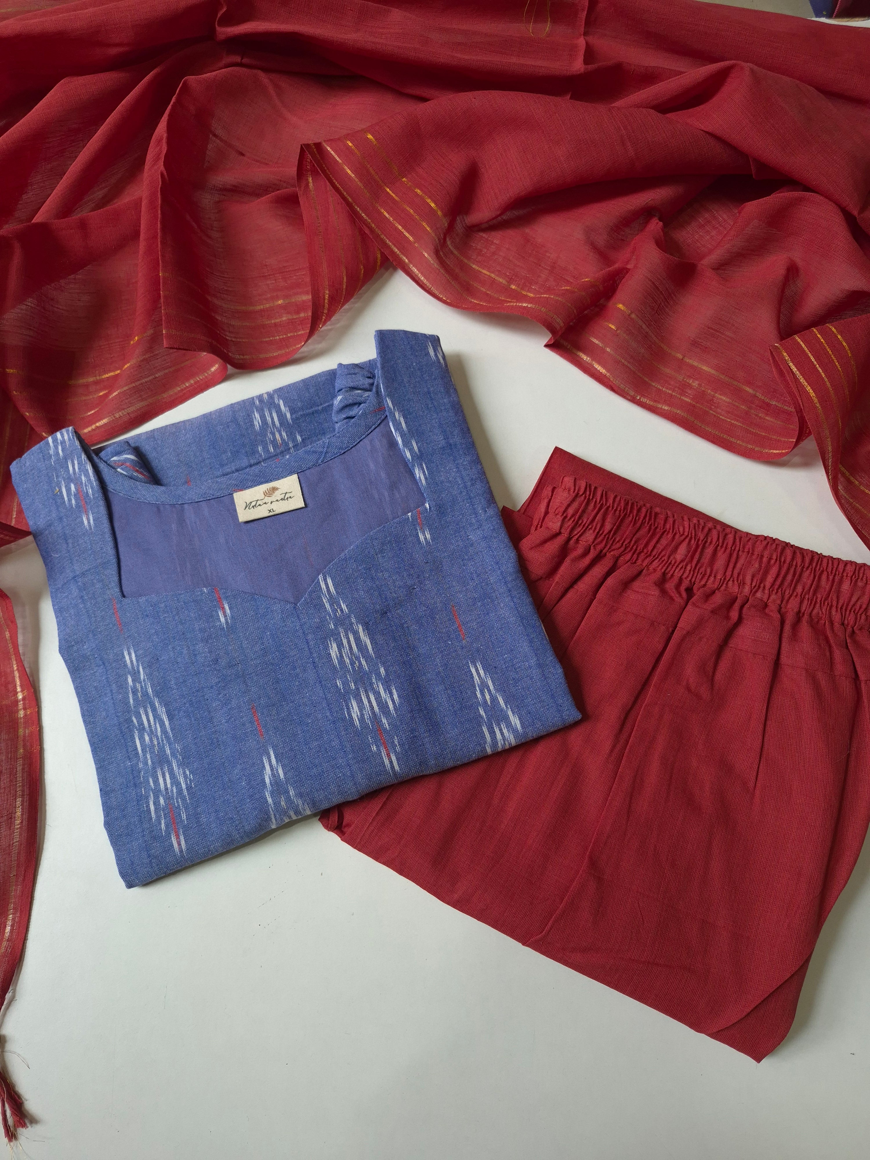 Handloom Ikkath Suit Set