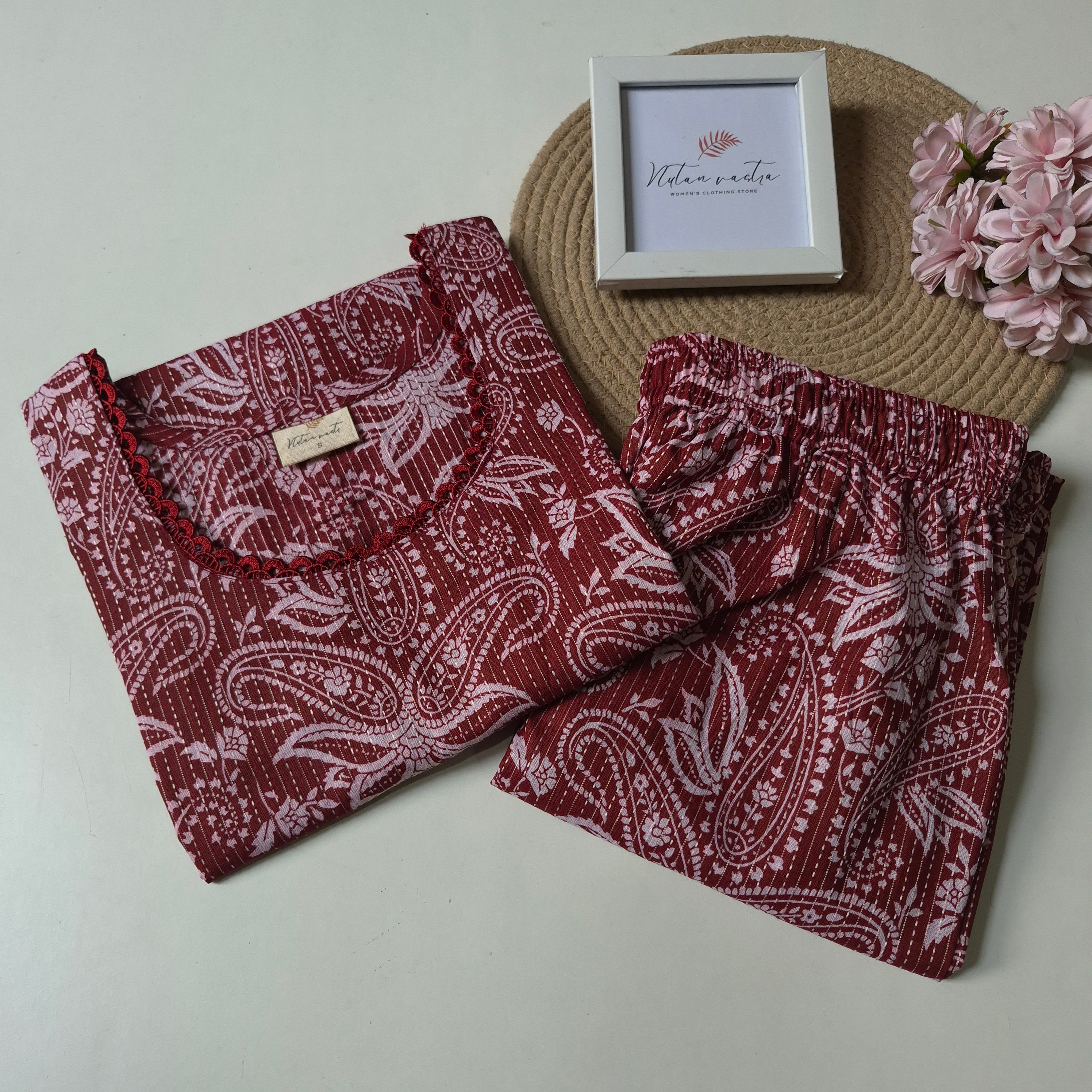 Cotton kantha Co-ord Set