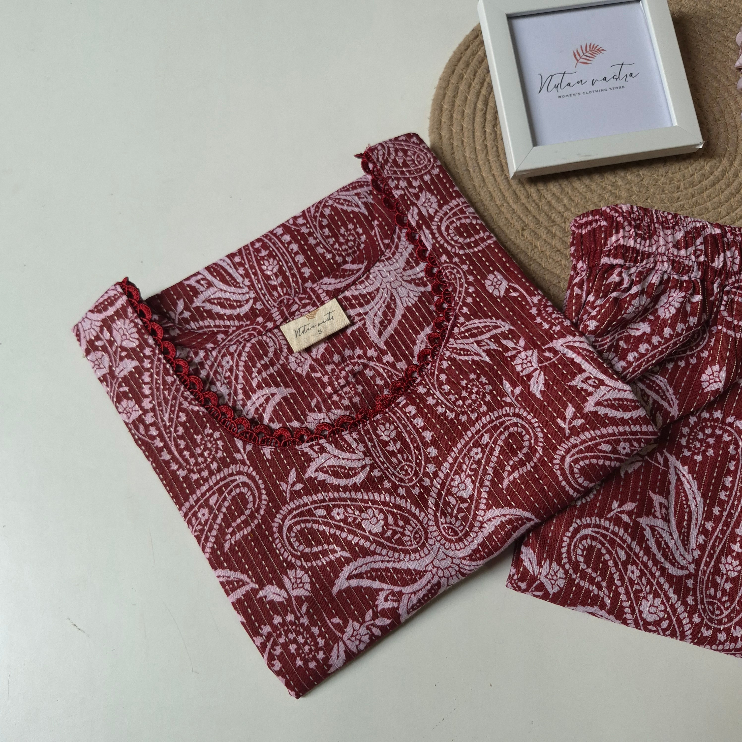 Cotton kantha Co-ord Set
