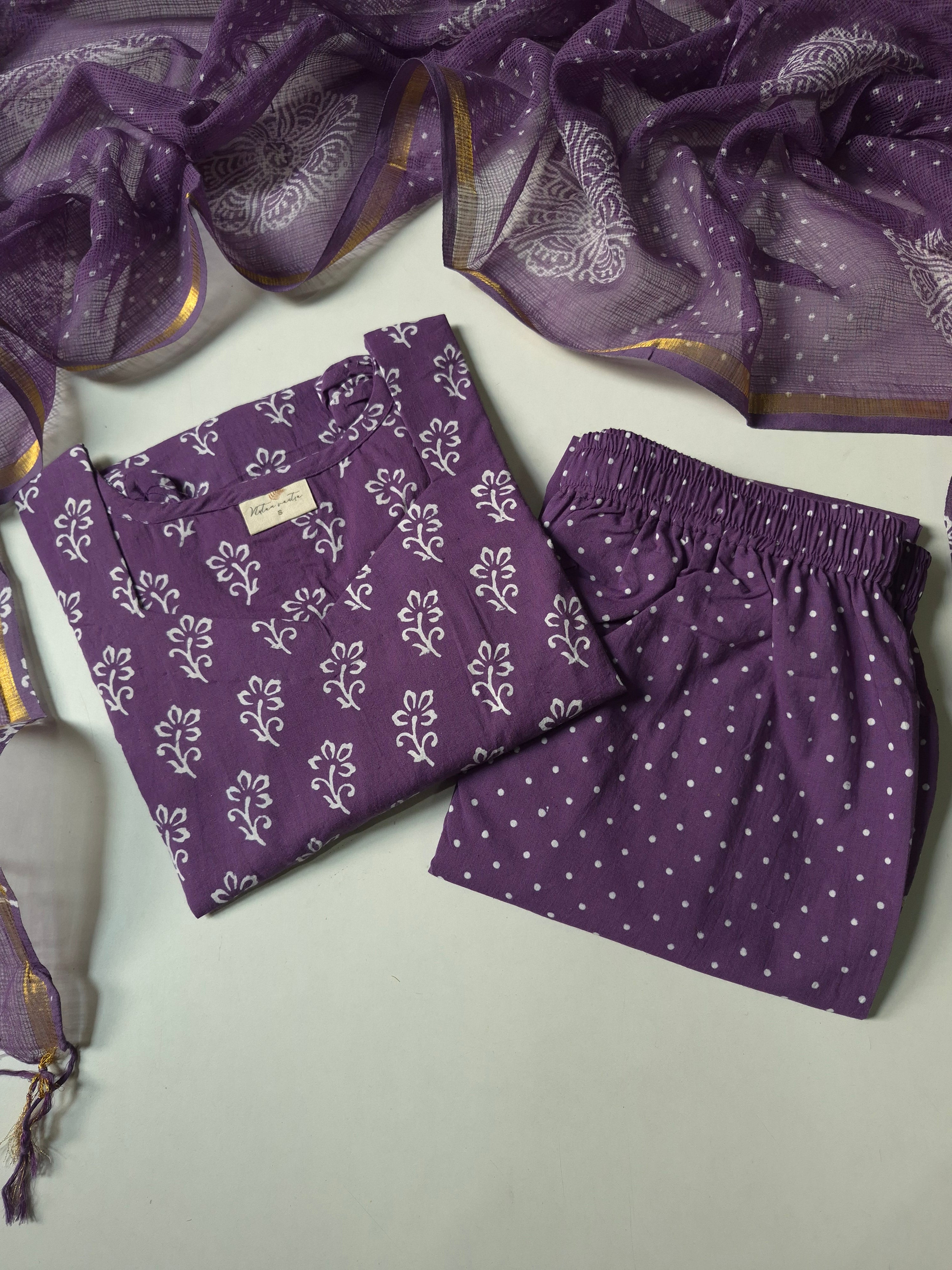 Cotton Suit Set With Kota Doria Dupatta